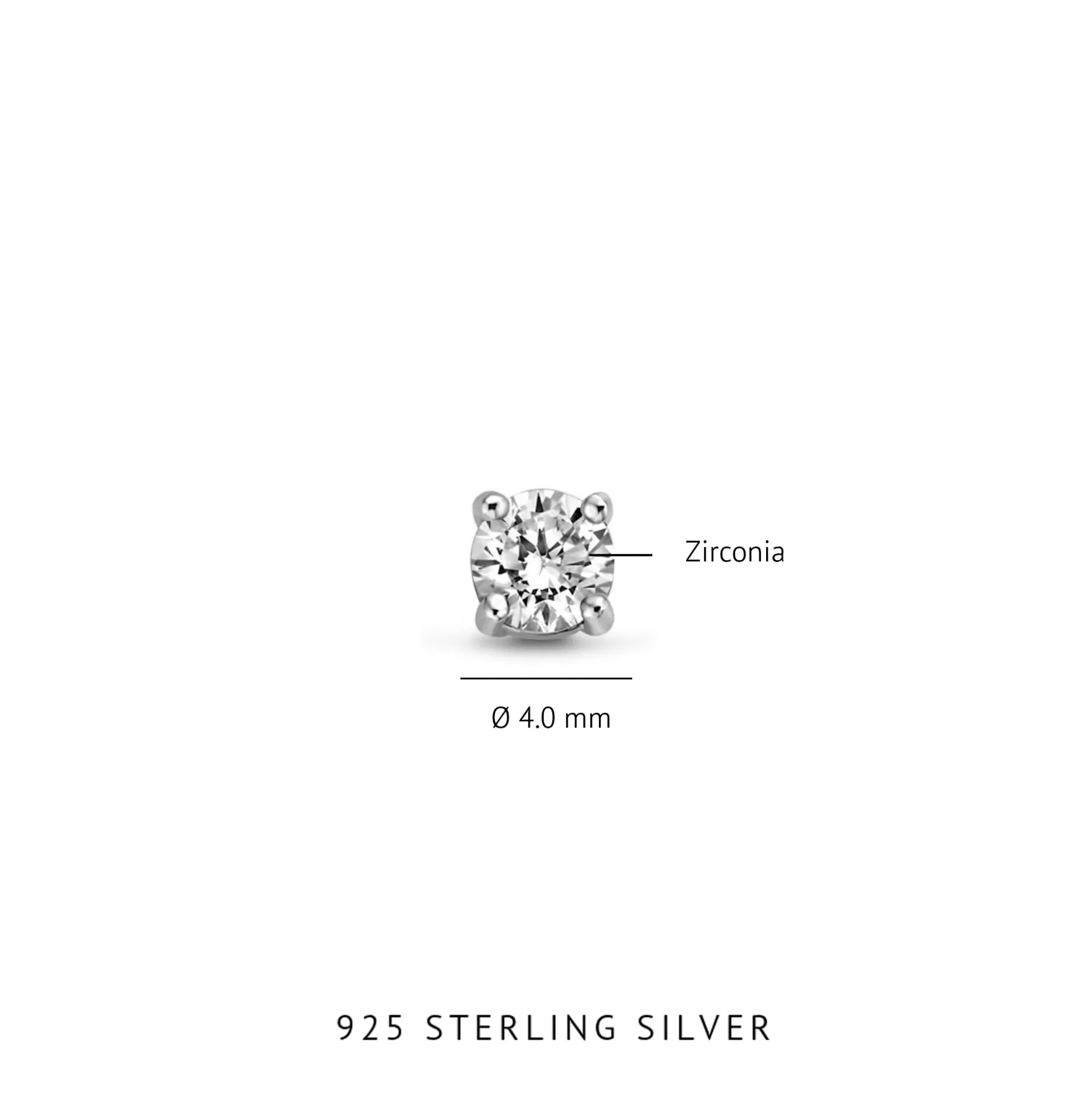 Outlet Ponte Vecchio Sofia Orecchini A Bottone In Argento Sterling 925 Con Pietra Zircone Orecchini A Bottone