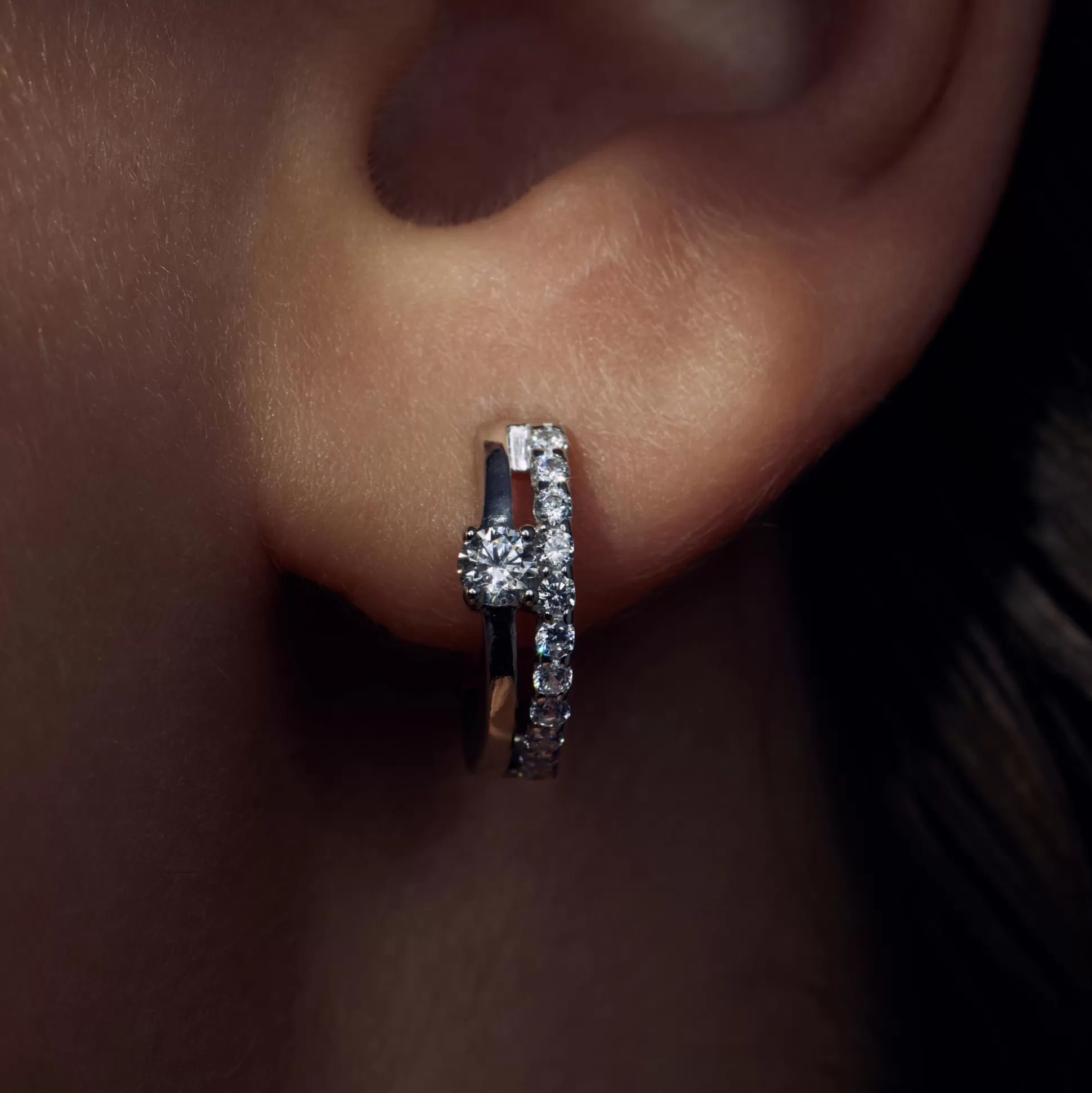 Outlet Ponte Vecchio Uffizi Creole In Argento Sterling 925 Con Pietre Zircone Orecchini