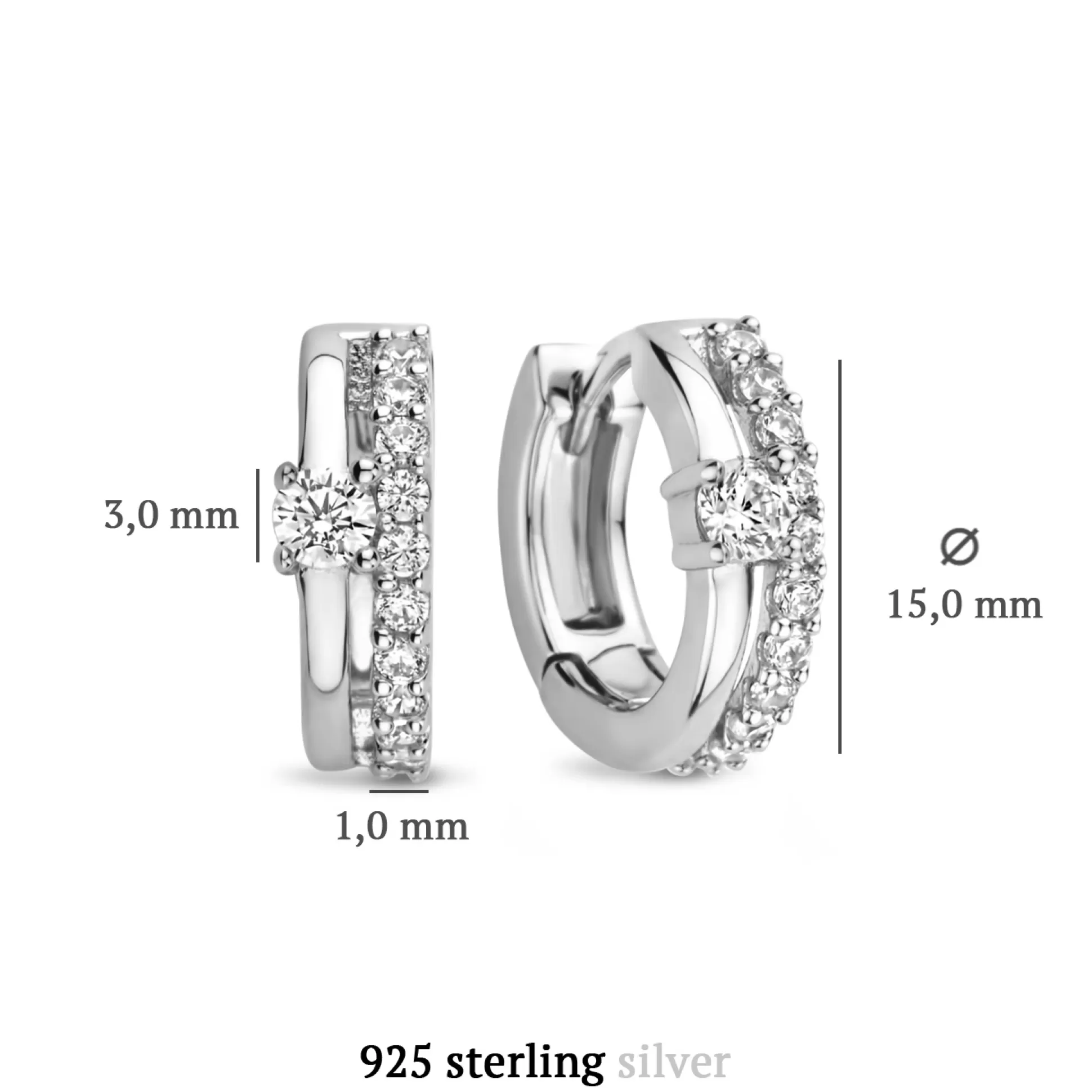Outlet Ponte Vecchio Uffizi Creole In Argento Sterling 925 Con Pietre Zircone Orecchini