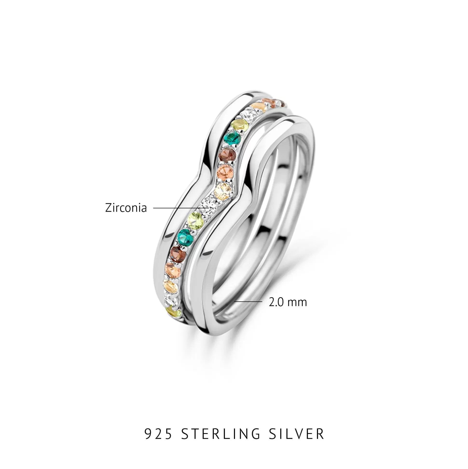 Best Sale Santa Maria Del Fiore Anelli In Argento Sterling 925 Con Pietre Zircone Colorate Anelli