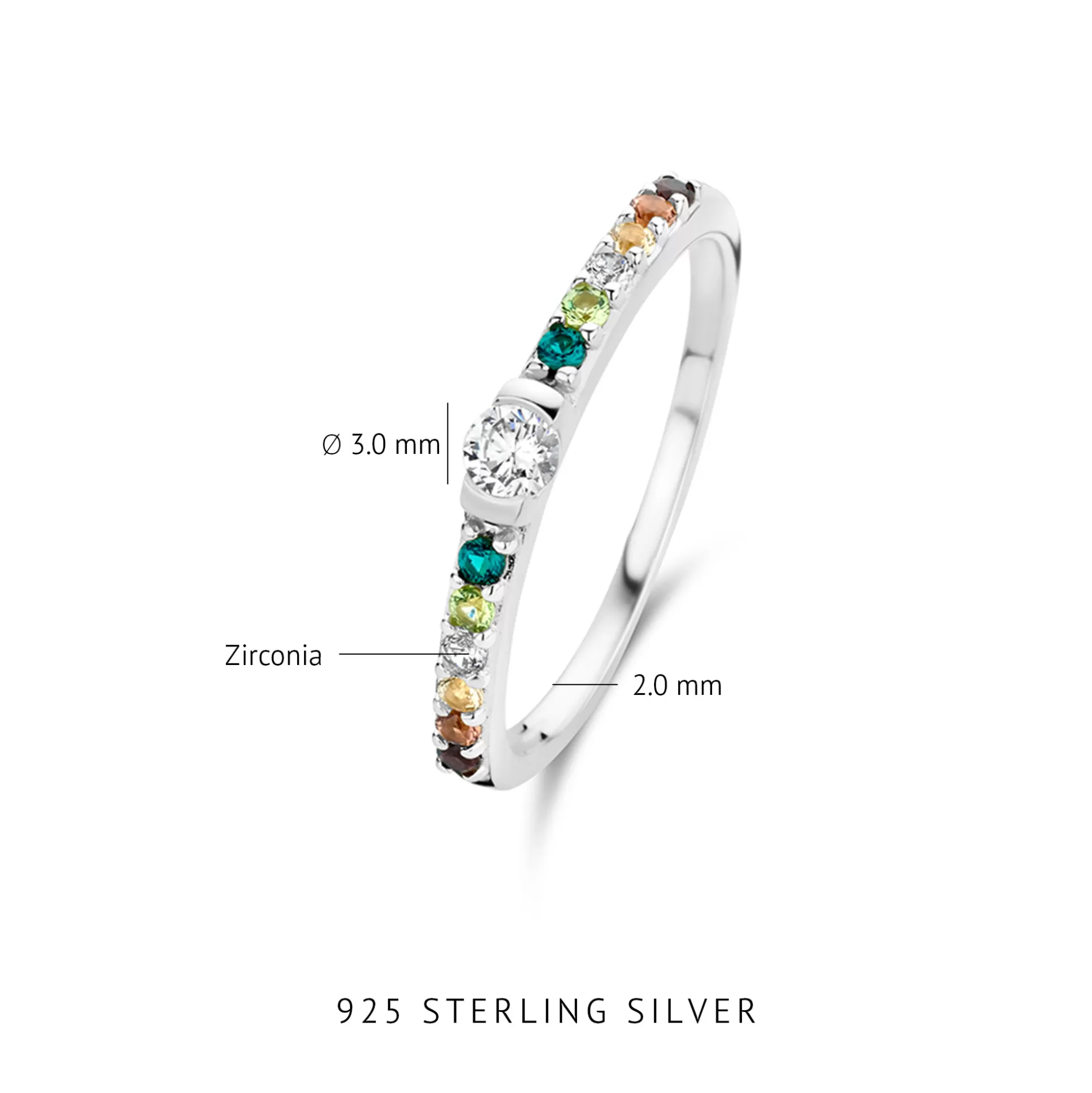 Fashion Santa Maria Del Fiore Anello In Argento Sterling 925 Con Pietre Zircone Colorate Anelli