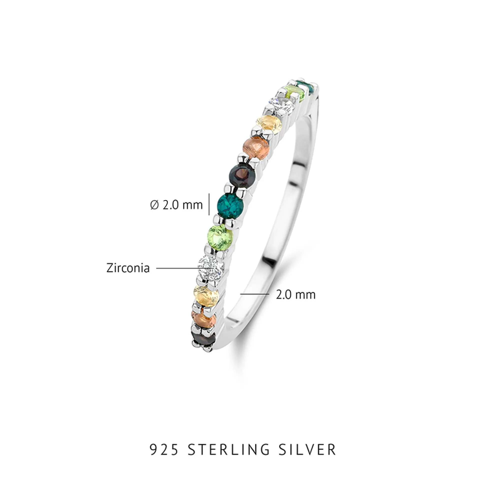 Fashion Santa Maria Del Fiore Anello In Argento Sterling 925 Con Pietre Zircone Colorate Anelli