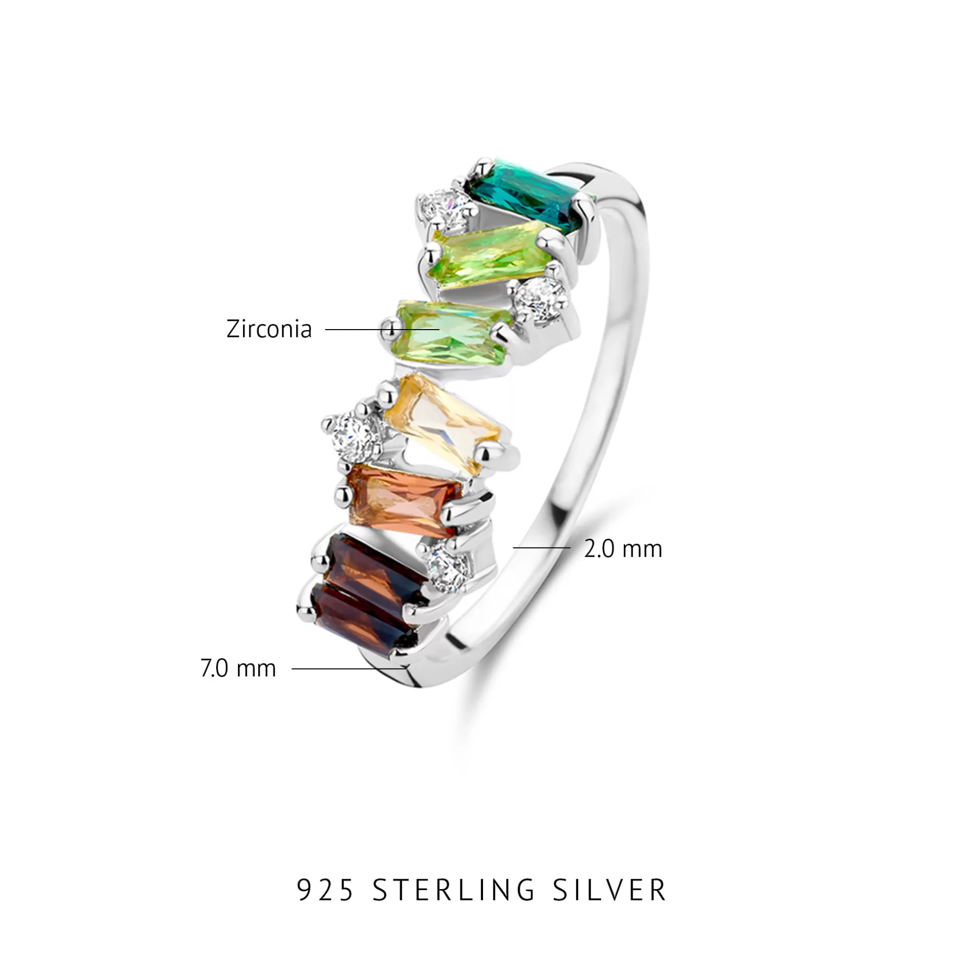 Sale Santa Maria Del Fiore Anello In Argento Sterling 925 Con Pietre Zircone Colorate Anelli