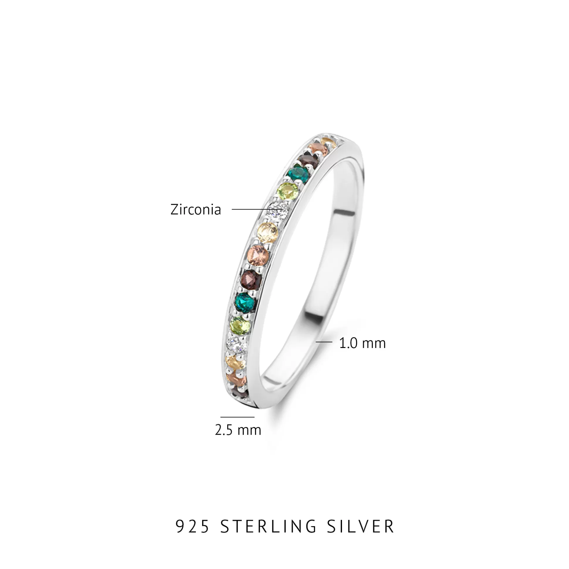 Flash Sale Santa Maria Del Fiore Anello In Argento Sterling 925 Con Pietre Zircone Colorate Anelli