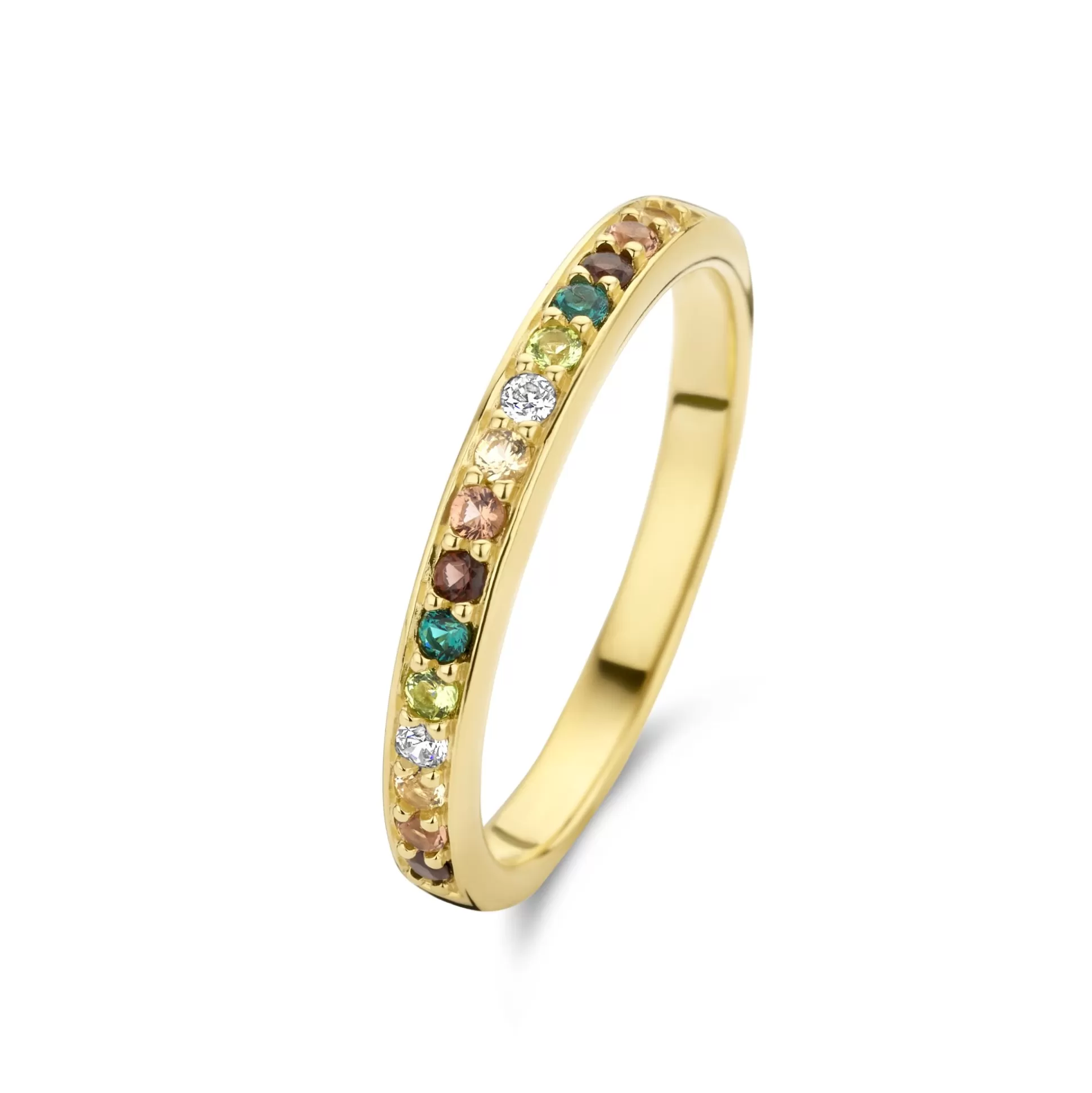 Fashion Santa Maria Del Fiore Anello In Argento Sterling 925 Placcato Oro Con Pietre Zircone Colorate Anelli