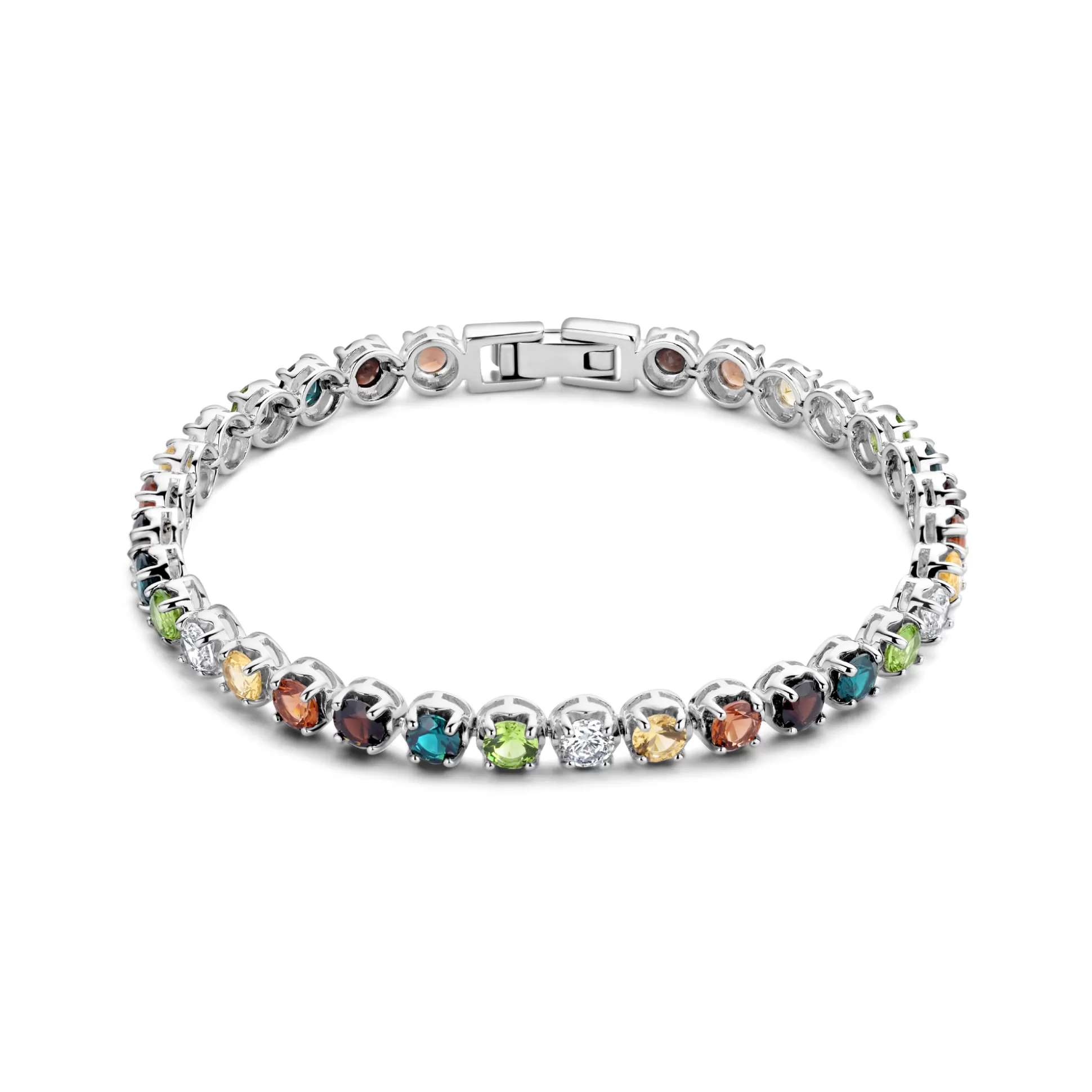 Fashion Santa Maria Del Fiore Bracciale In Argento Sterling 925 Con Pietre Zircone Colorate Bracciali