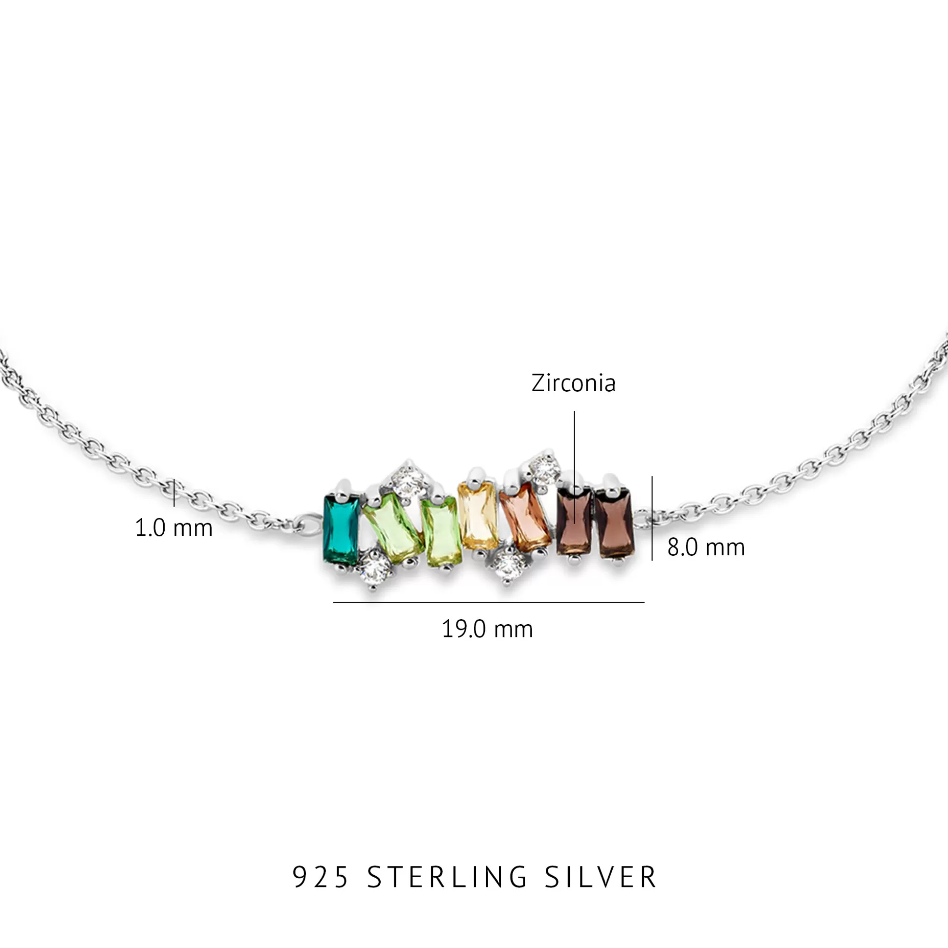 Shop Santa Maria Del Fiore Bracciale In Argento Sterling 925 Con Pietre Zircone Colorate Bracciali