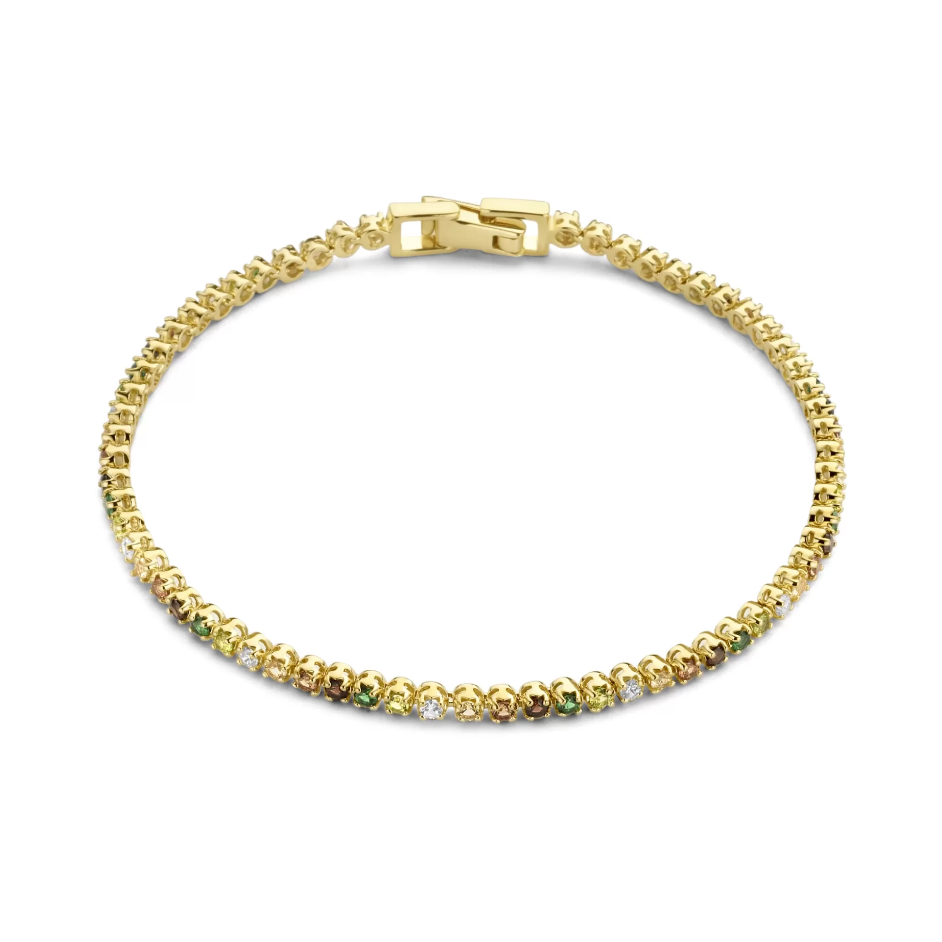 Online Santa Maria Del Fiore Bracciale In Argento Sterling 925 Placcato Oro Con Pietre Zircone Colorate Bracciali