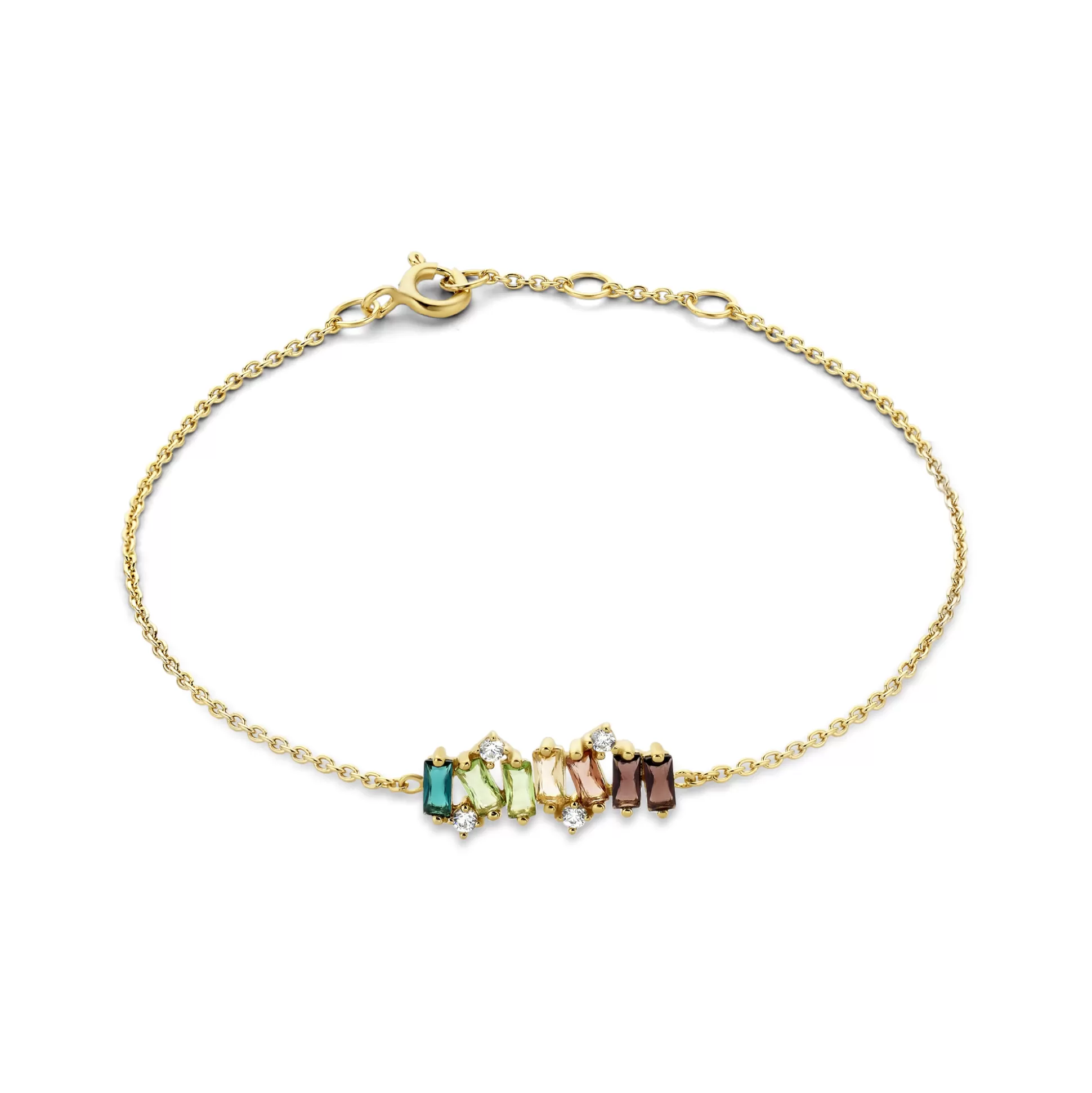 Discount Santa Maria Del Fiore Bracciale In Argento Sterling 925 Placcato Oro Con Pietre Zircone Colorate Bracciali