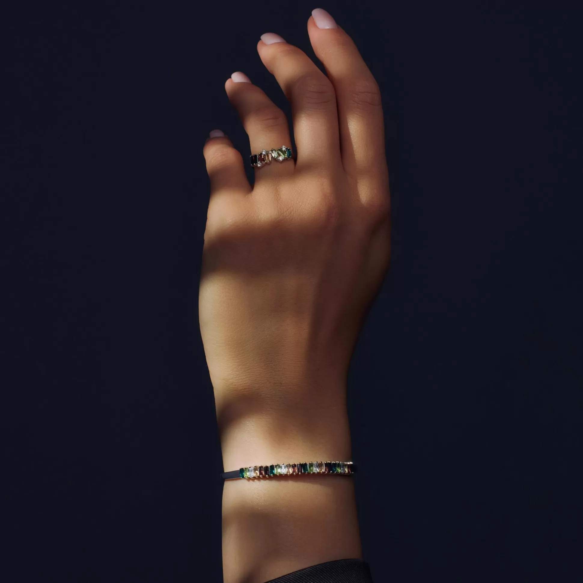 Best Santa Maria Del Fiore Bracciale Rigidi In Argento Sterling 925 Con Pietre Zircone Colorate Bracciali