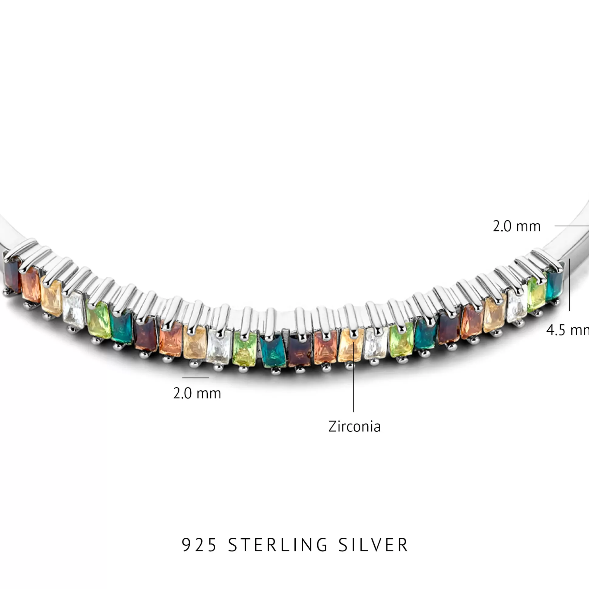 Best Santa Maria Del Fiore Bracciale Rigidi In Argento Sterling 925 Con Pietre Zircone Colorate Bracciali