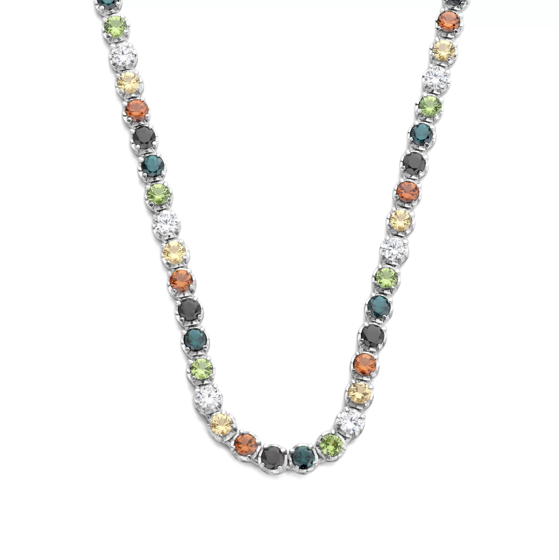 Shop Santa Maria Del Fiore Collana In Argento Sterling 925 Con Pietre Zircone Colorate Collane