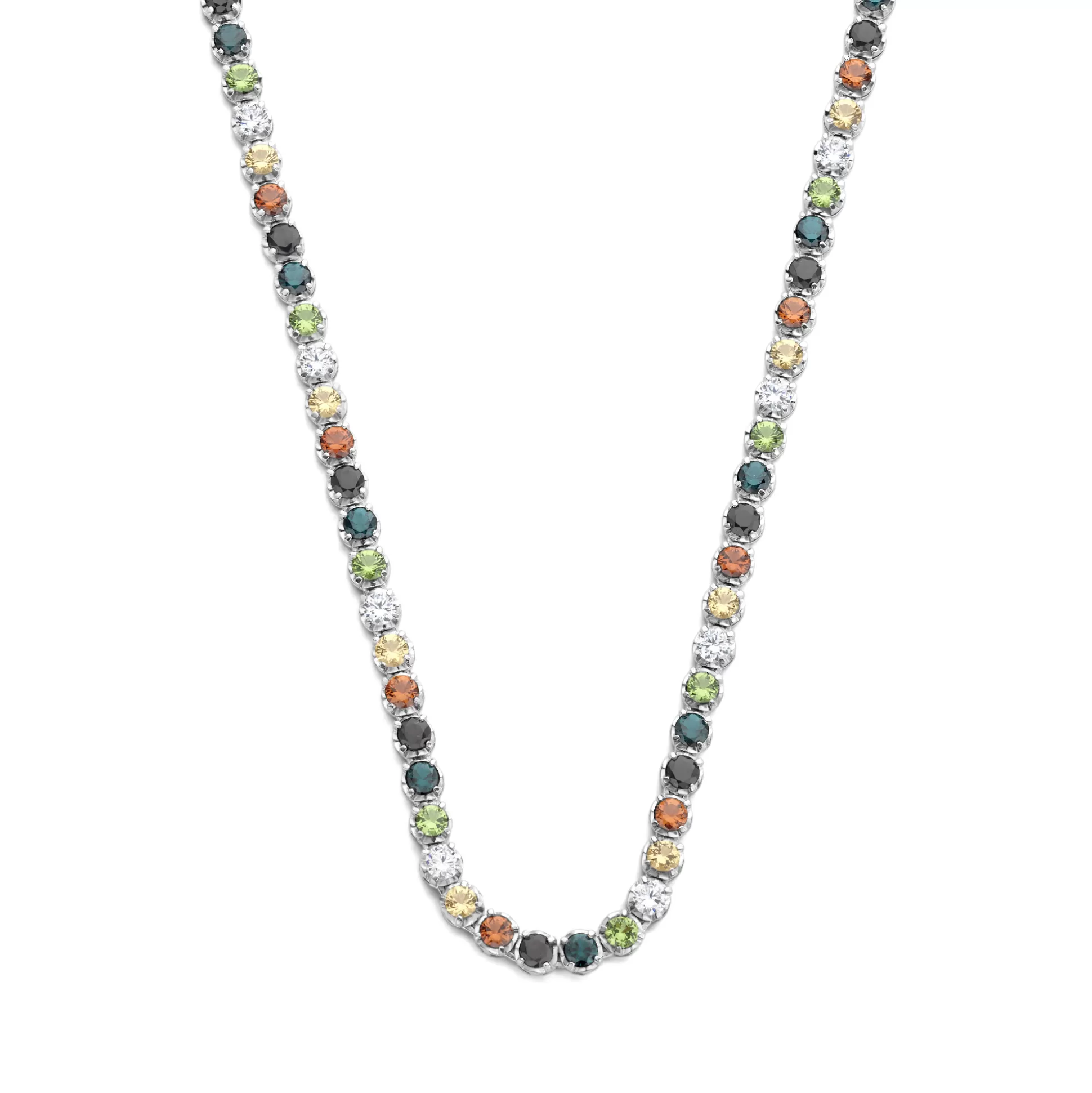 Shop Santa Maria Del Fiore Collana In Argento Sterling 925 Con Pietre Zircone Colorate Collane