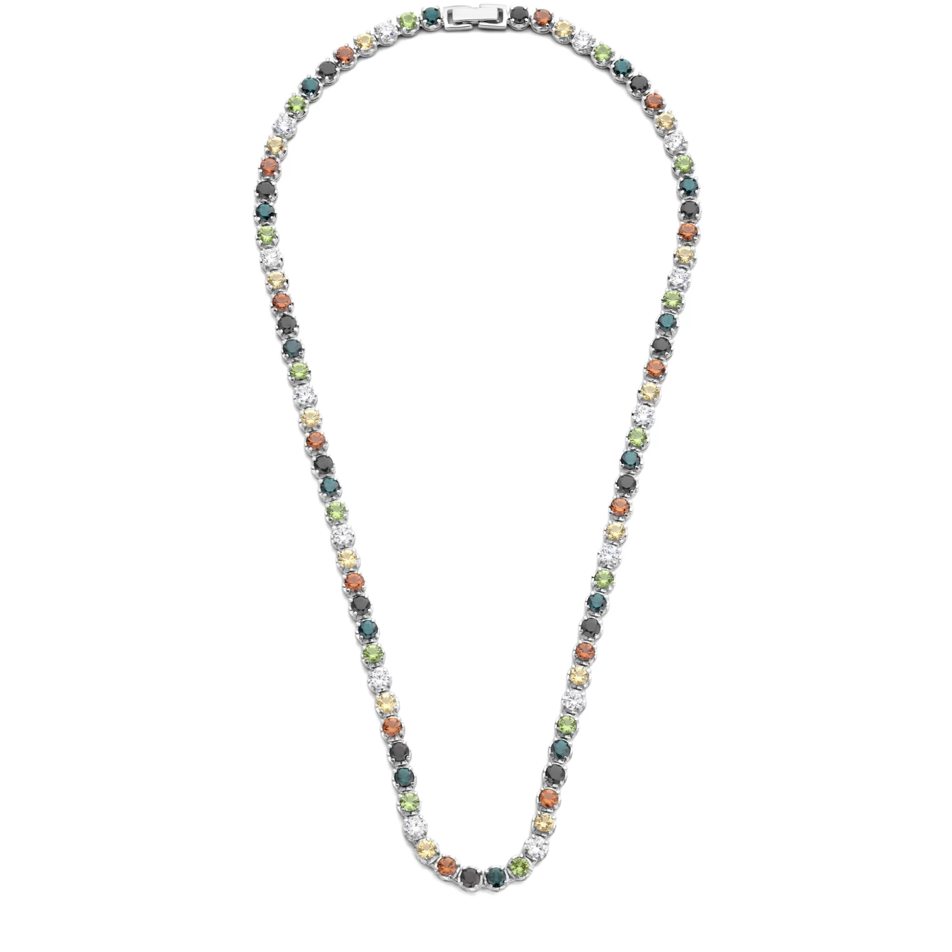 Shop Santa Maria Del Fiore Collana In Argento Sterling 925 Con Pietre Zircone Colorate Collane