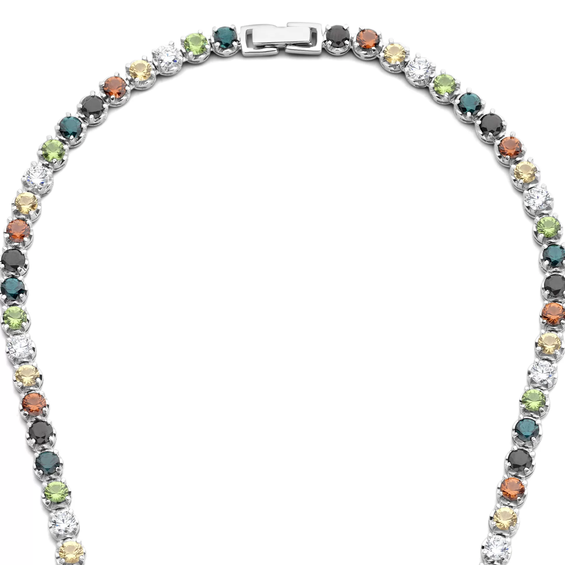 Shop Santa Maria Del Fiore Collana In Argento Sterling 925 Con Pietre Zircone Colorate Collane