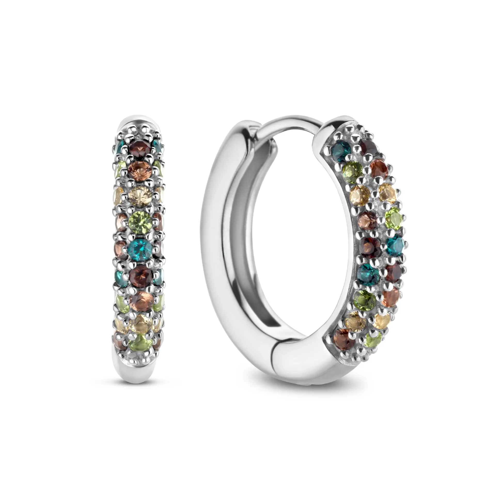 Best Sale Santa Maria Del Fiore Creoli In Argento Sterling 925 Con Pietre Zircone Colorate Orecchini