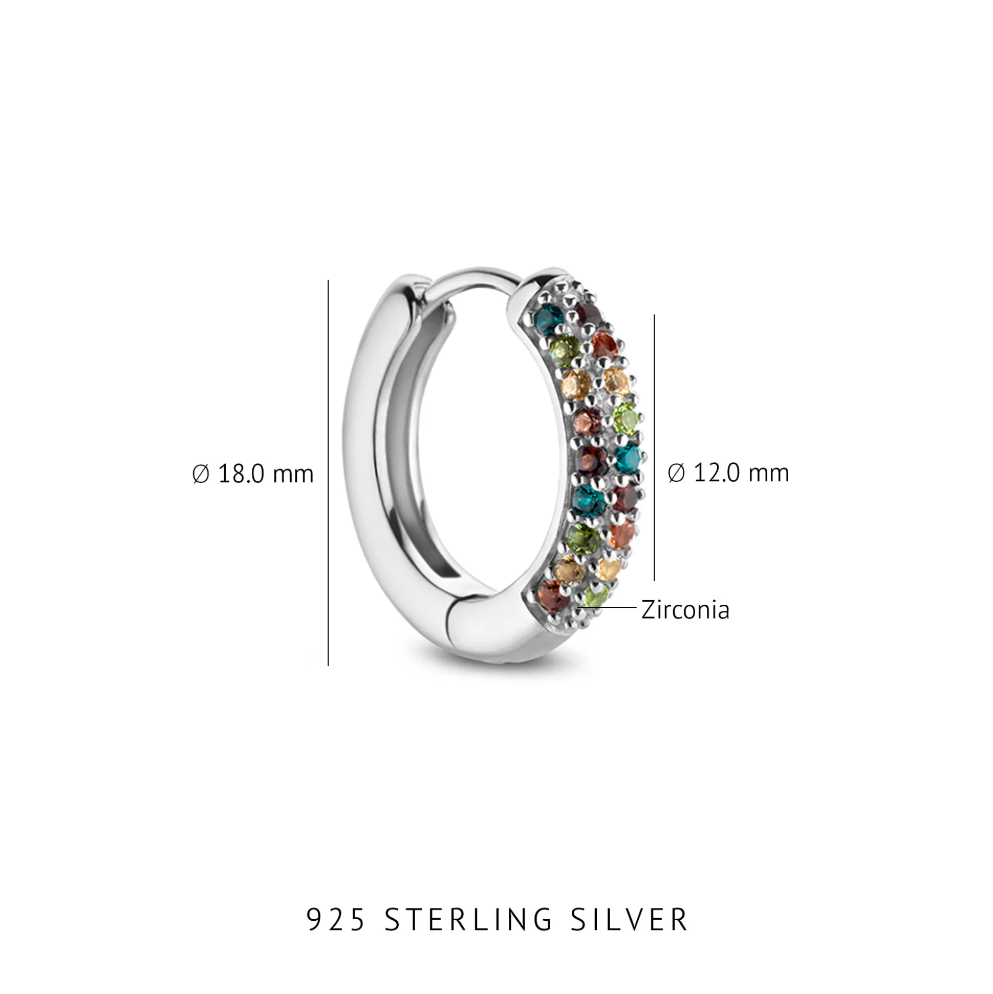 Best Sale Santa Maria Del Fiore Creoli In Argento Sterling 925 Con Pietre Zircone Colorate Orecchini
