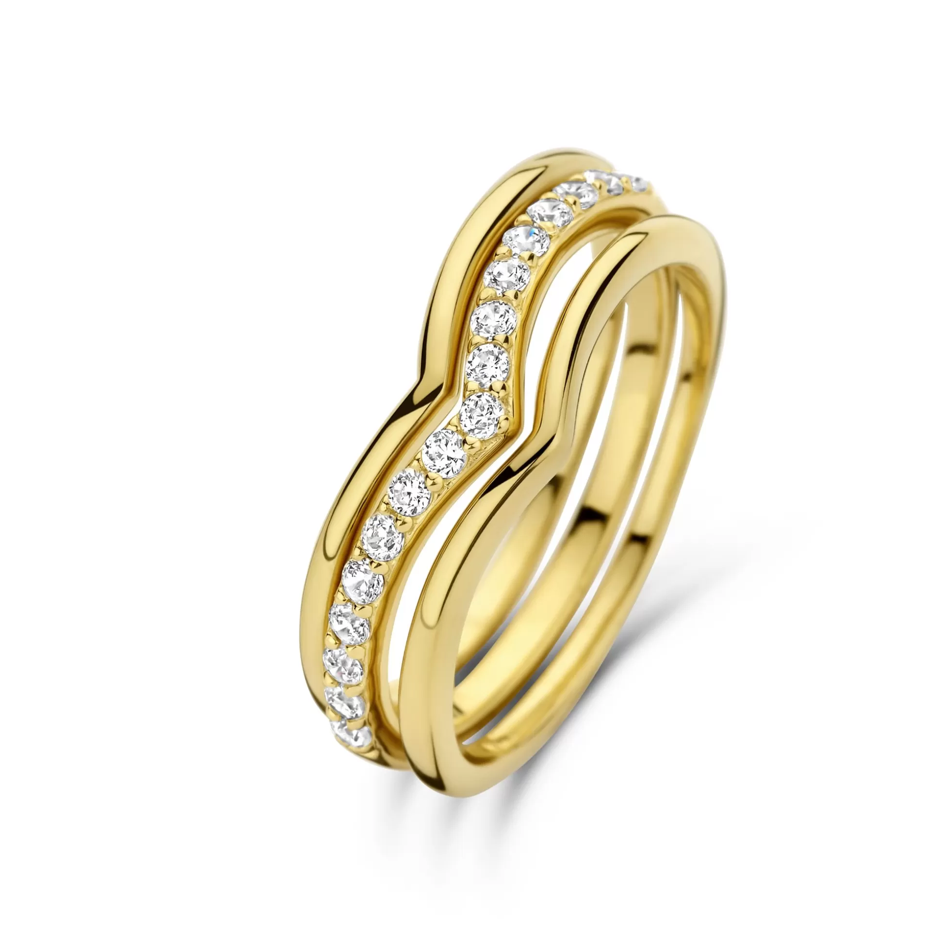 Flash Sale Santa Maria Della Base Anelli In Argento Sterling 925 Placcato Oro Con Pietre Zircone Anelli
