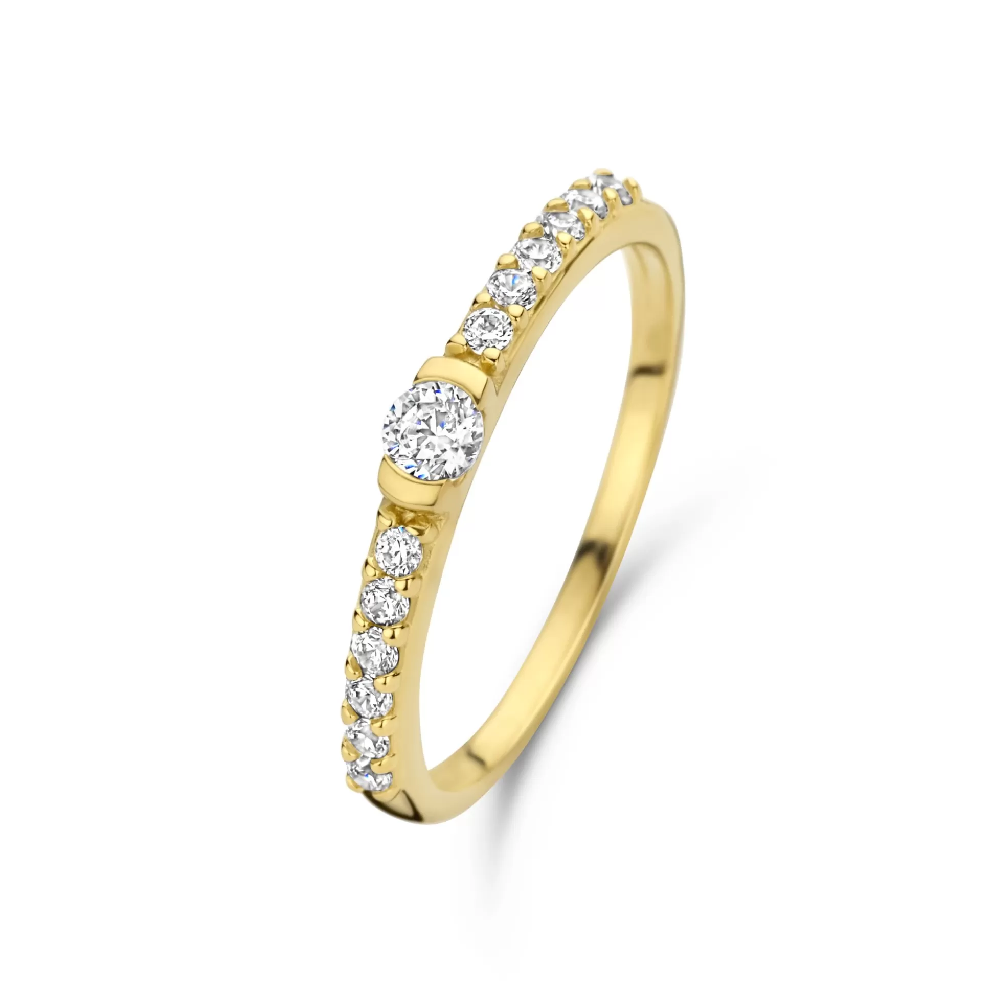 Fashion Santa Maria Della Base Anello In Argento Sterling 925 Placcato Oro Con Pietre Zircone Anelli