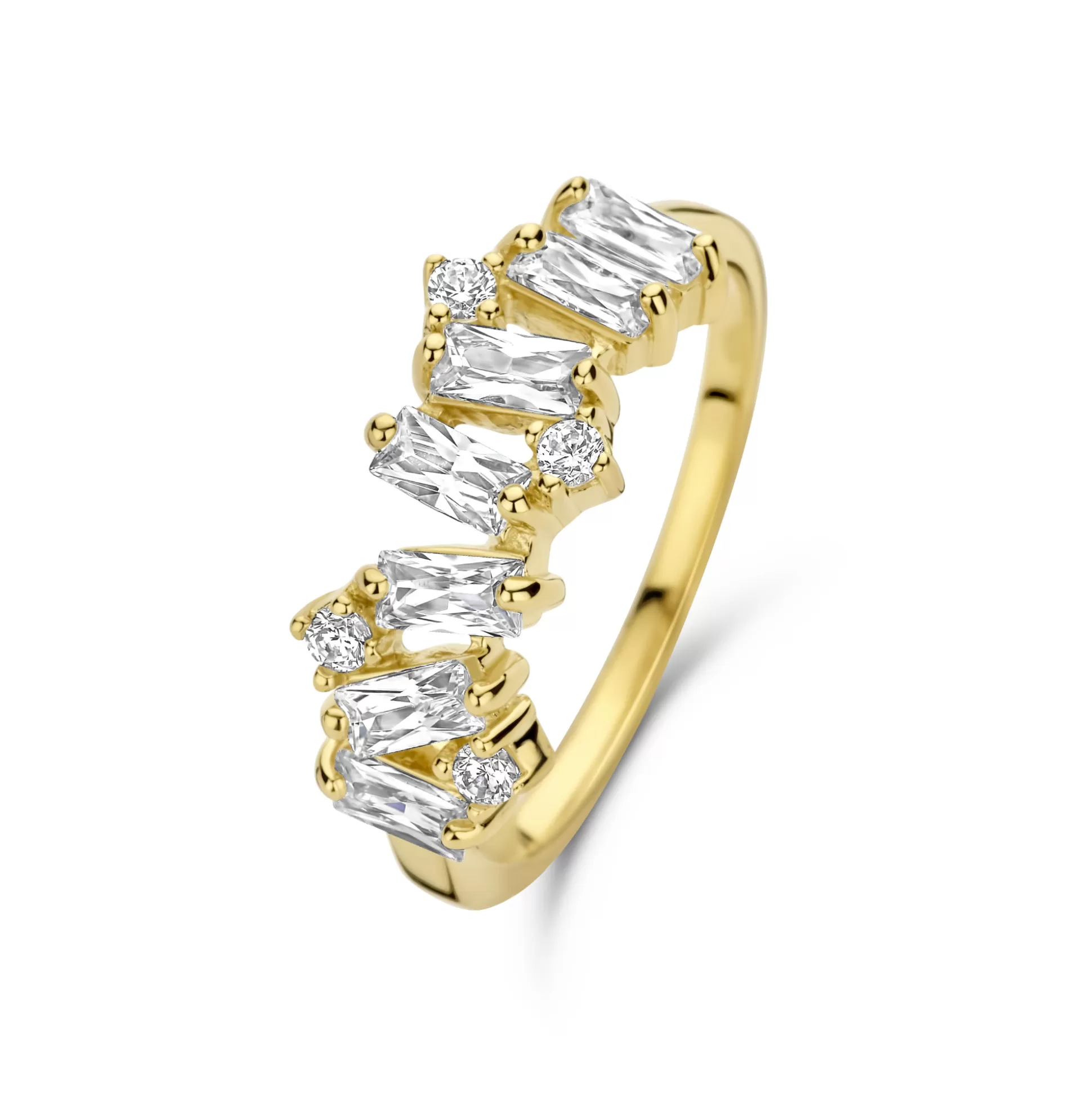 Discount Santa Maria Della Base Anello In Argento Sterling 925 Placcato Oro Con Pietre Zircone Anelli