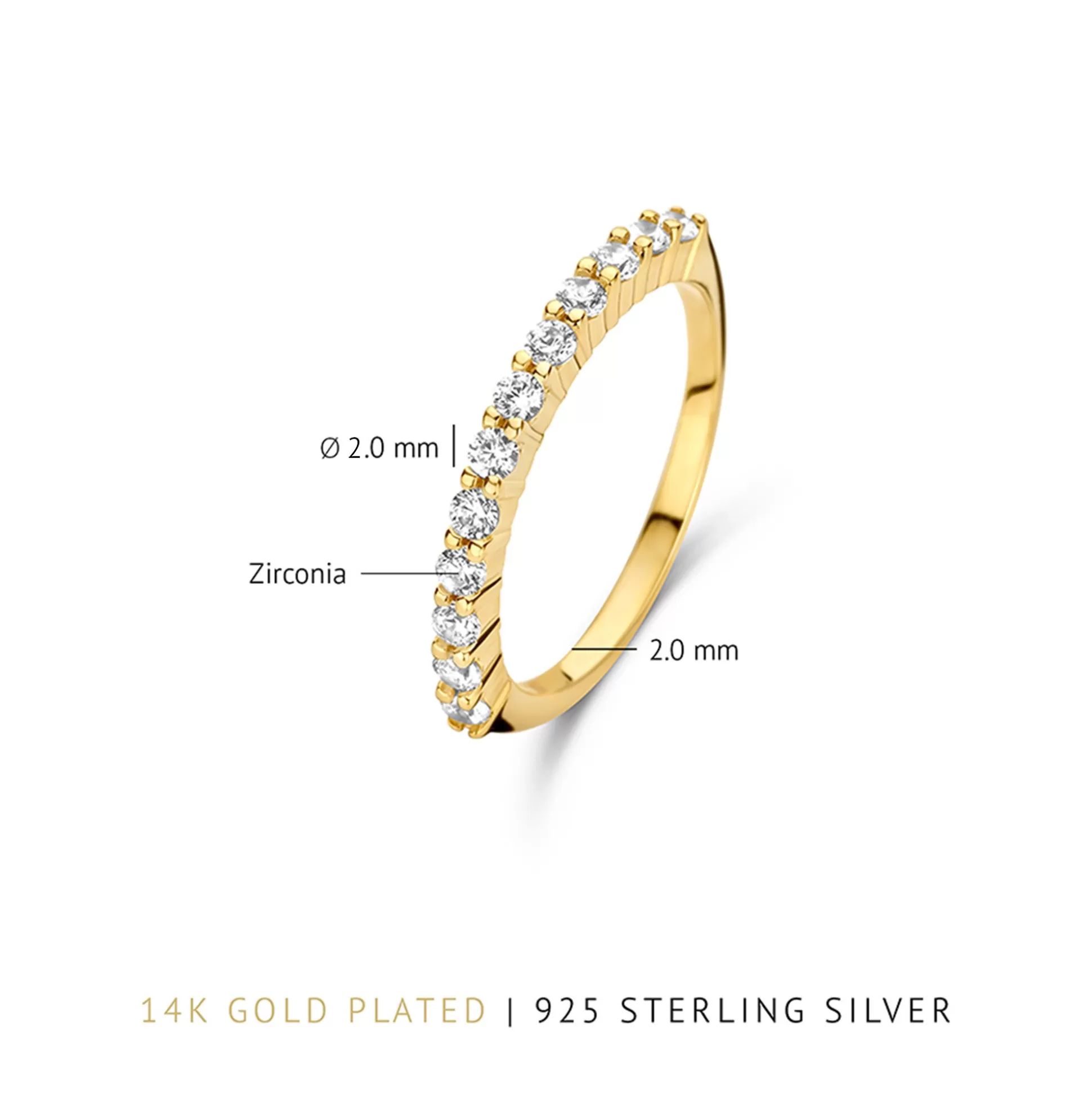 Shop Santa Maria Della Base Anello In Argento Sterling 925 Placcato Oro Con Pietre Zircone Anelli