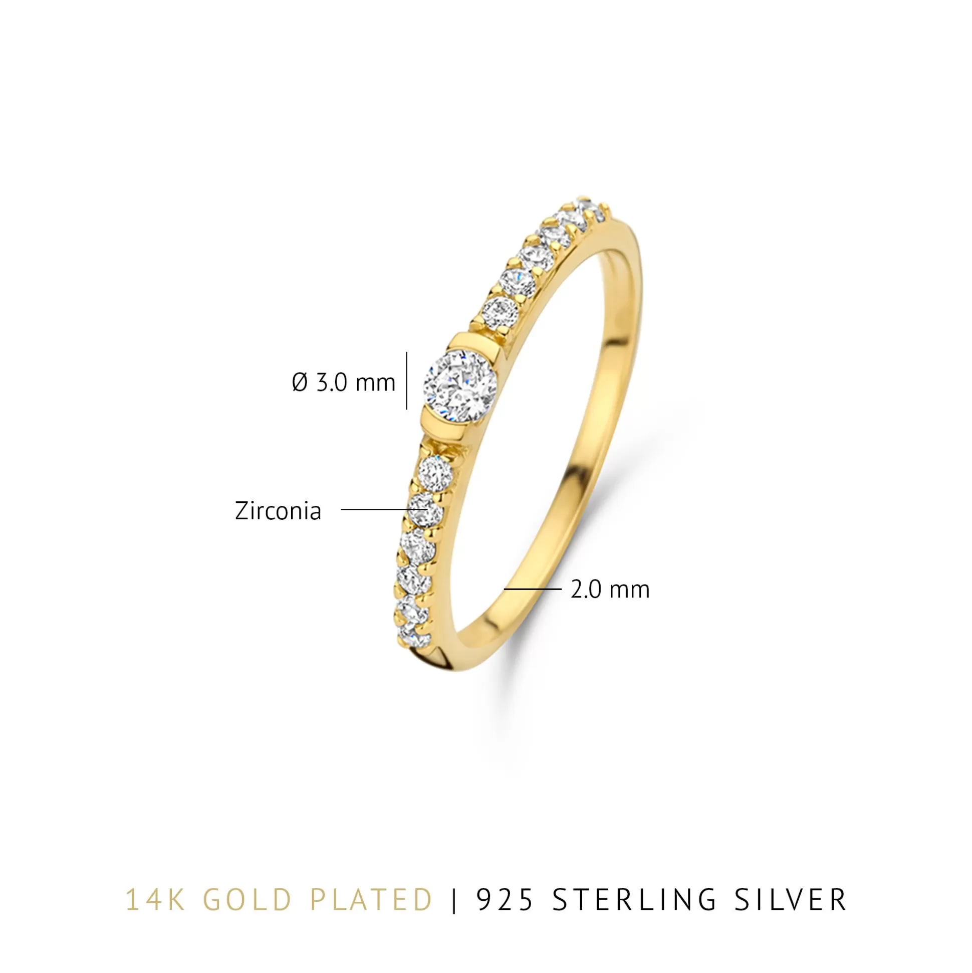 Fashion Santa Maria Della Base Anello In Argento Sterling 925 Placcato Oro Con Pietre Zircone Anelli