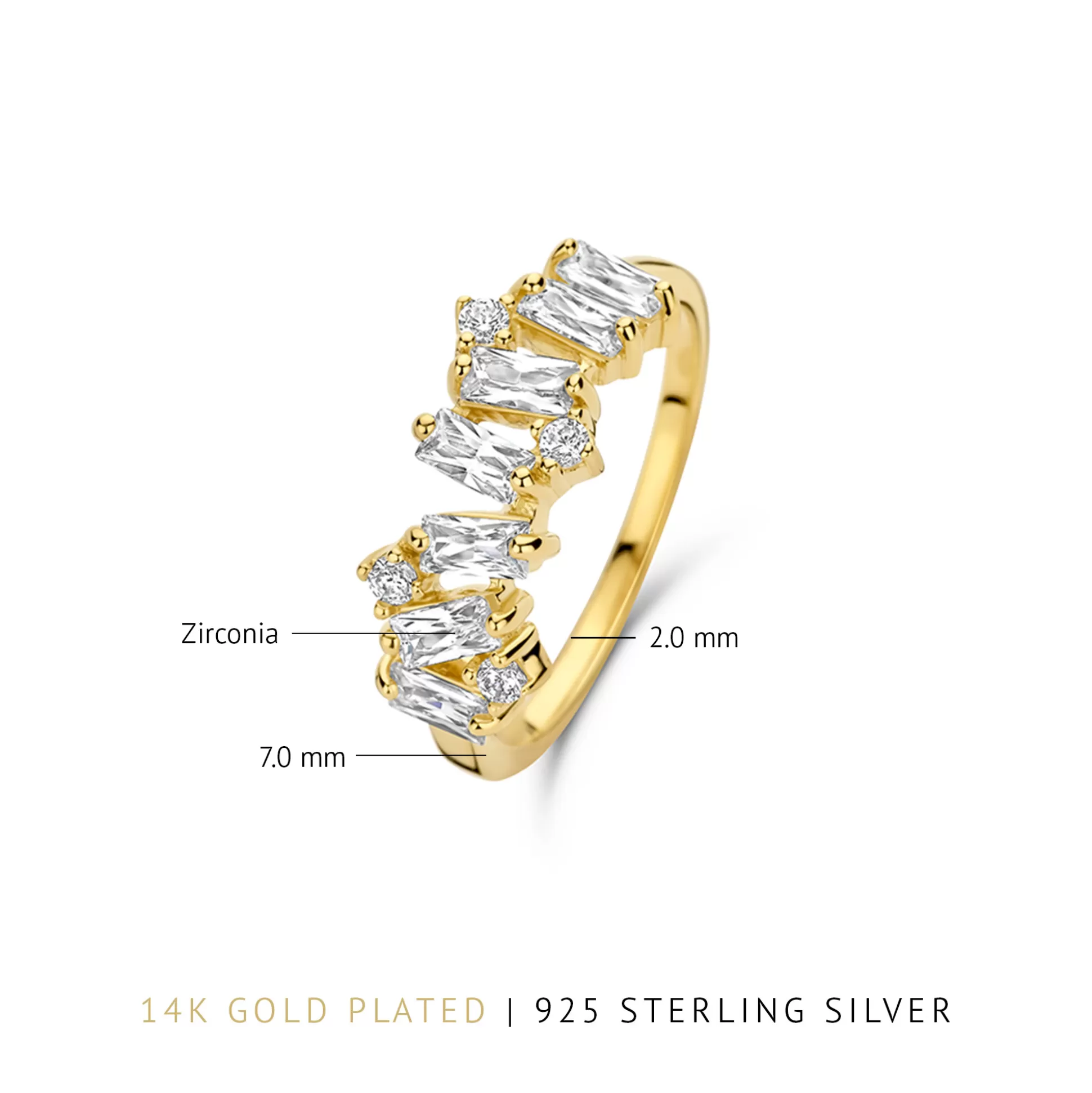 Discount Santa Maria Della Base Anello In Argento Sterling 925 Placcato Oro Con Pietre Zircone Anelli