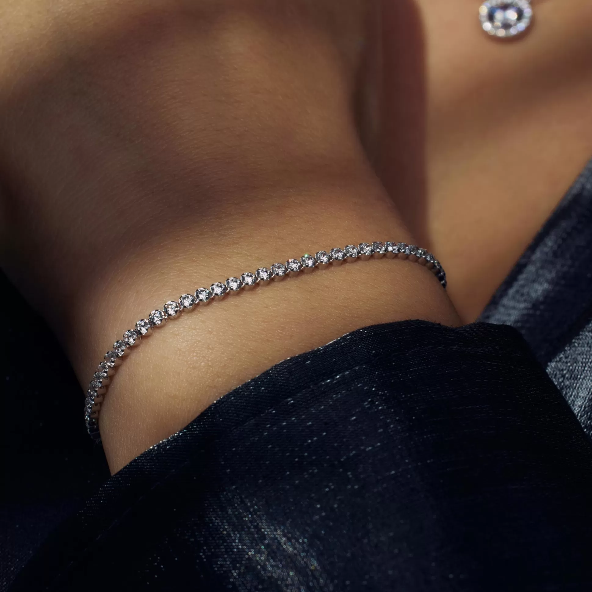 Fashion Santa Maria Della Base Bracciale In Argento Sterling 925 Con Pietre Zircone Bracciali