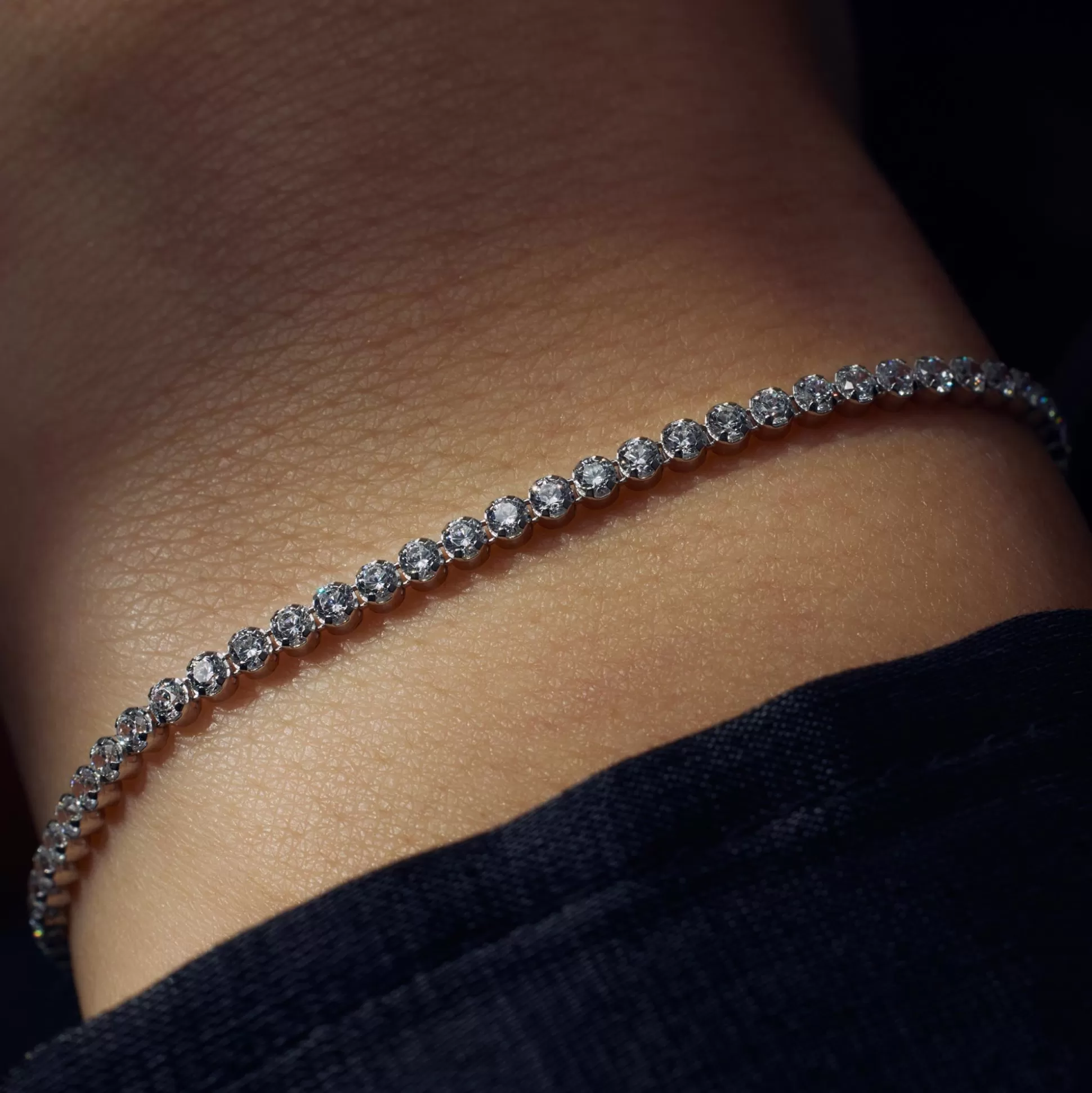 Fashion Santa Maria Della Base Bracciale In Argento Sterling 925 Con Pietre Zircone Bracciali