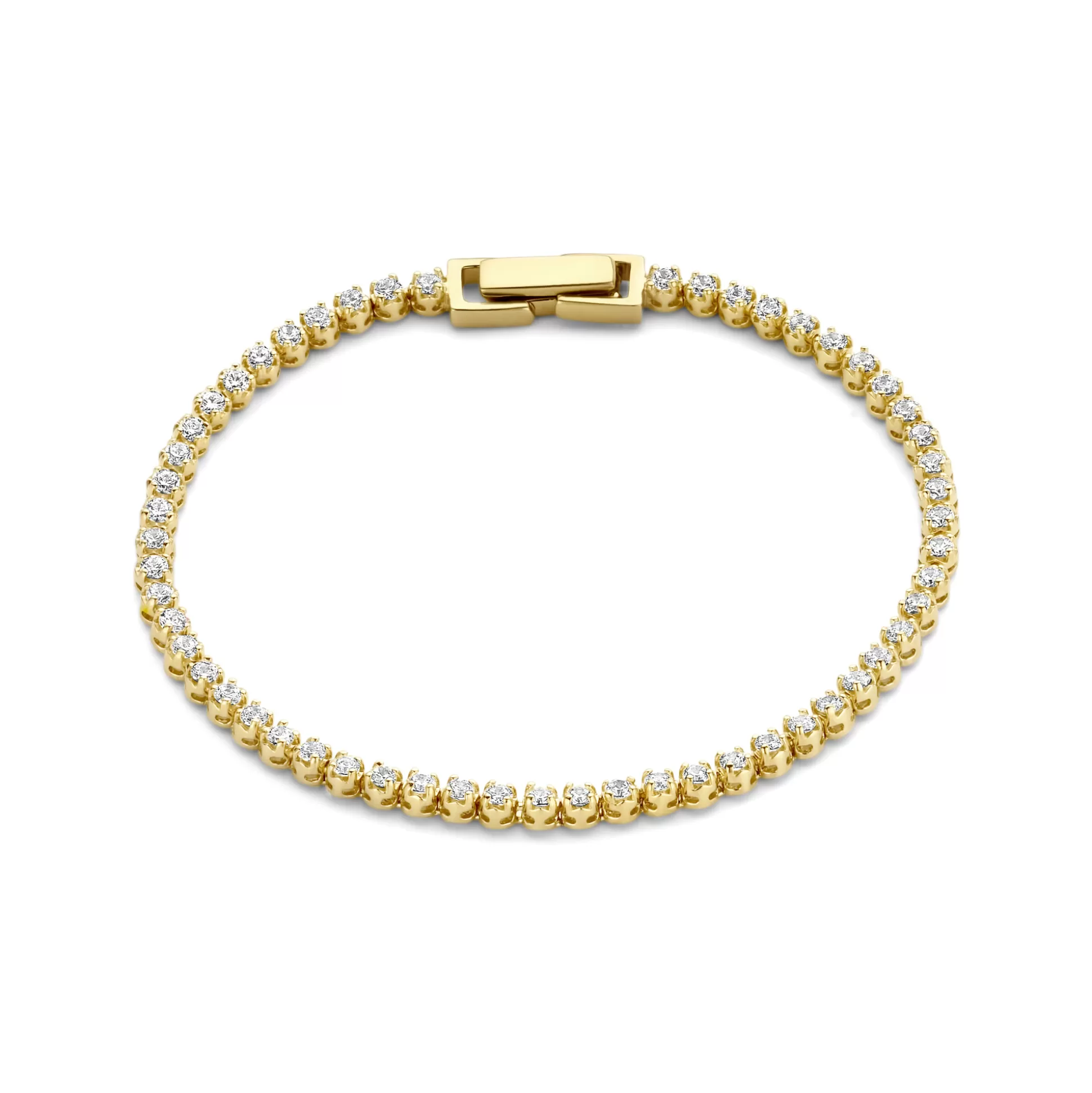 Clearance Santa Maria Della Base Bracciale In Argento Sterling 925 Placcato Oro Con Pietre Zircone Bracciali