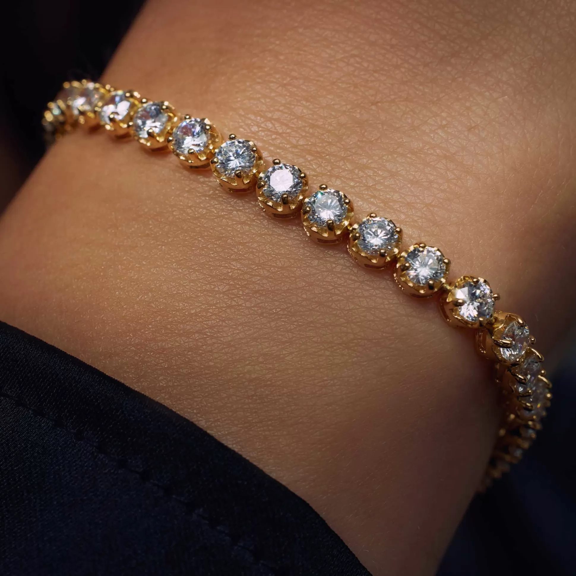Best Sale Santa Maria Della Base Bracciale In Argento Sterling 925 Placcato Oro Con Pietre Zircone Bracciali