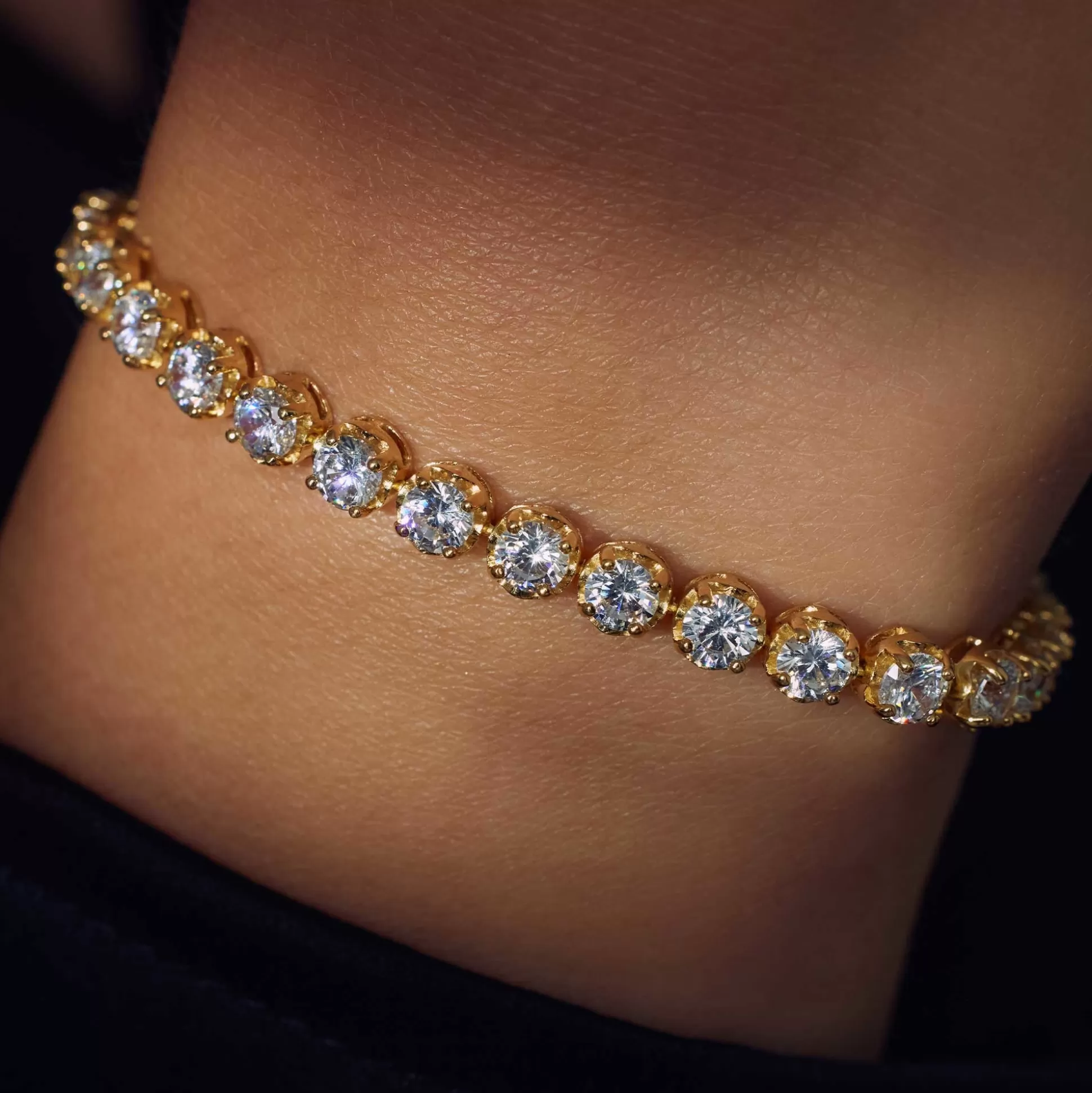 Best Sale Santa Maria Della Base Bracciale In Argento Sterling 925 Placcato Oro Con Pietre Zircone Bracciali