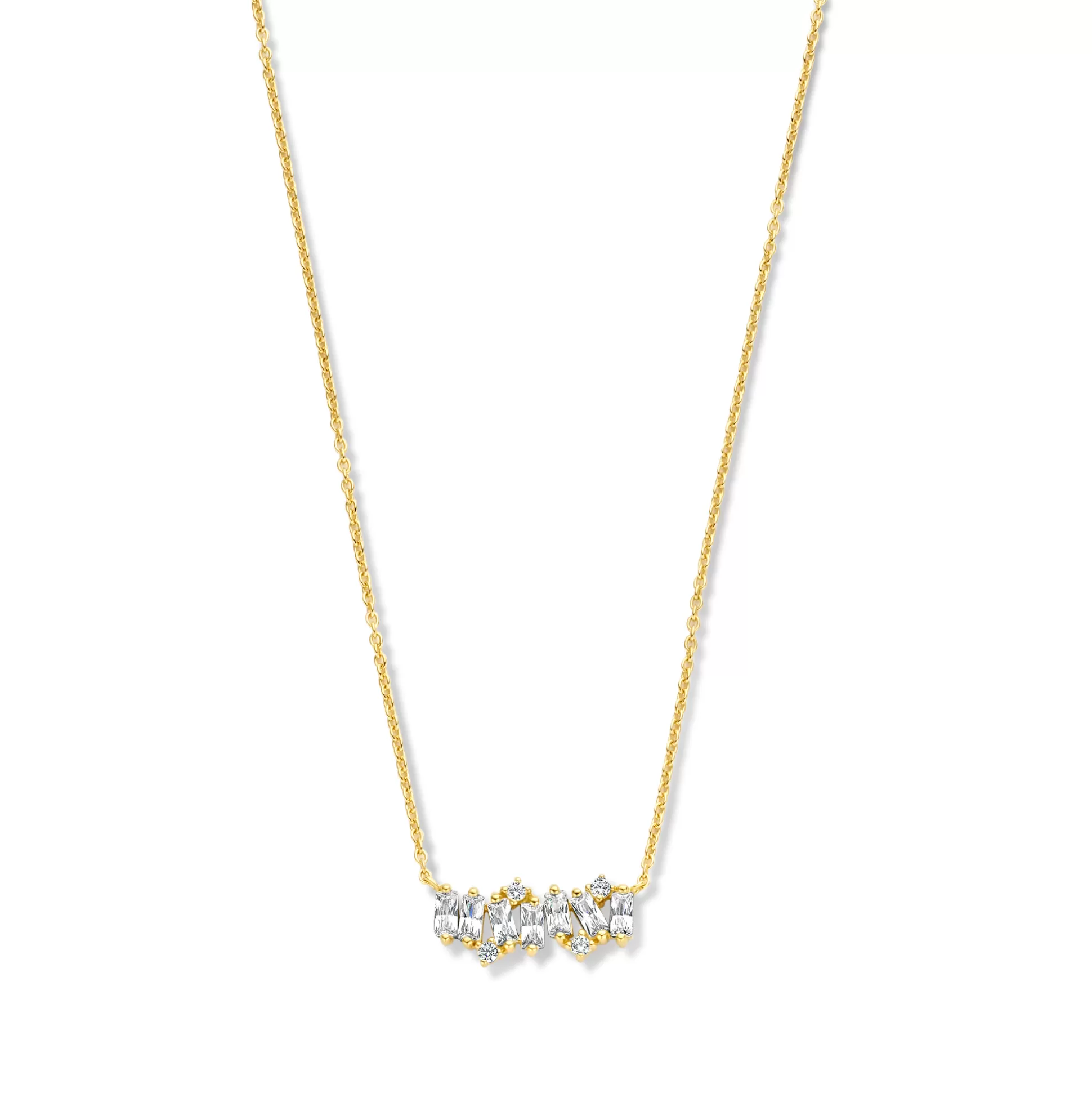 Cheap Santa Maria Della Base Collana In Argento Sterling 925 Placcato Oro Con Pietre Zircone Collane
