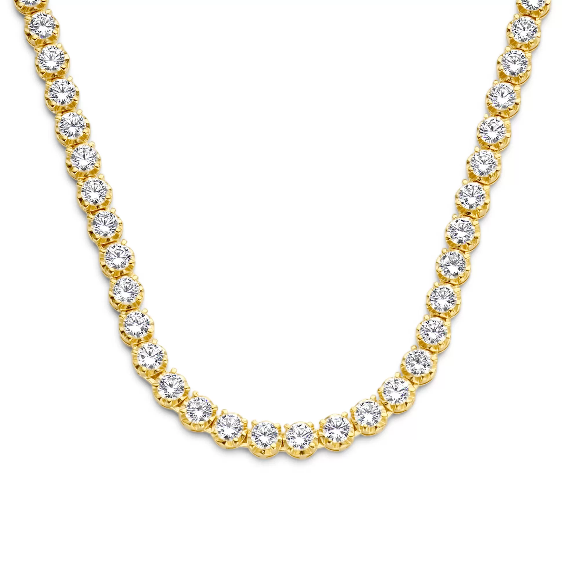 Store Santa Maria Della Base Collana In Argento Sterling 925 Placcato Oro Con Pietre Zircone Collane