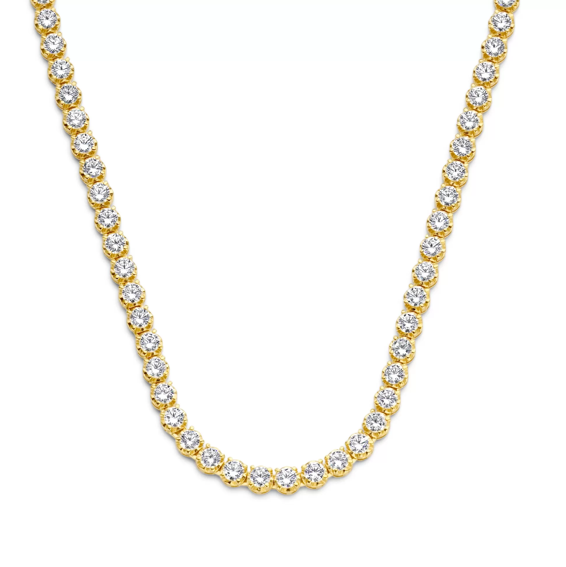 Store Santa Maria Della Base Collana In Argento Sterling 925 Placcato Oro Con Pietre Zircone Collane