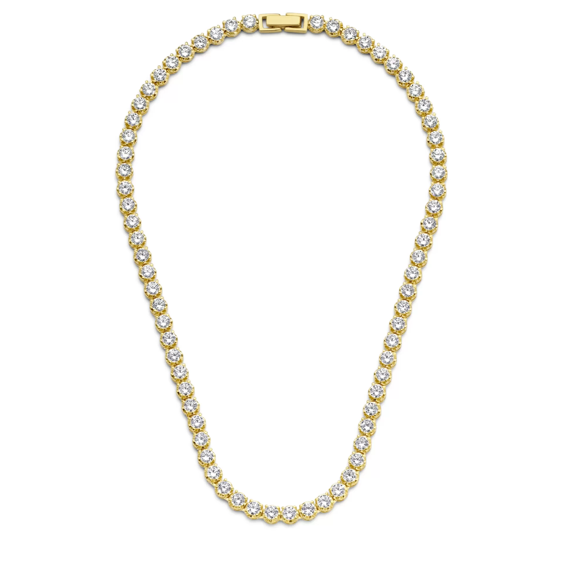 Store Santa Maria Della Base Collana In Argento Sterling 925 Placcato Oro Con Pietre Zircone Collane