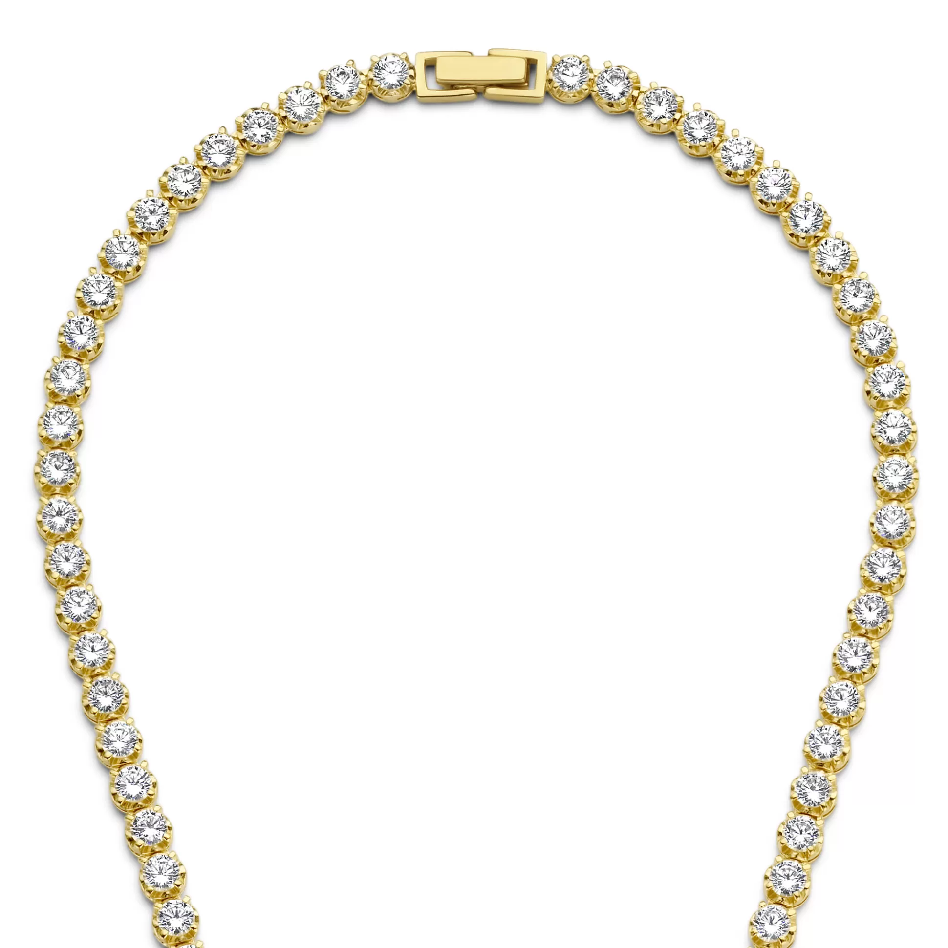 Store Santa Maria Della Base Collana In Argento Sterling 925 Placcato Oro Con Pietre Zircone Collane