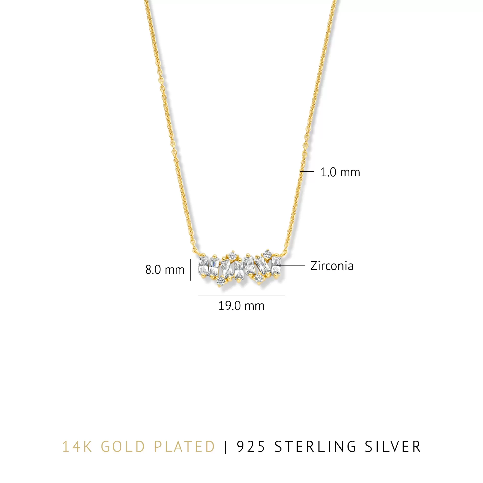 Cheap Santa Maria Della Base Collana In Argento Sterling 925 Placcato Oro Con Pietre Zircone Collane