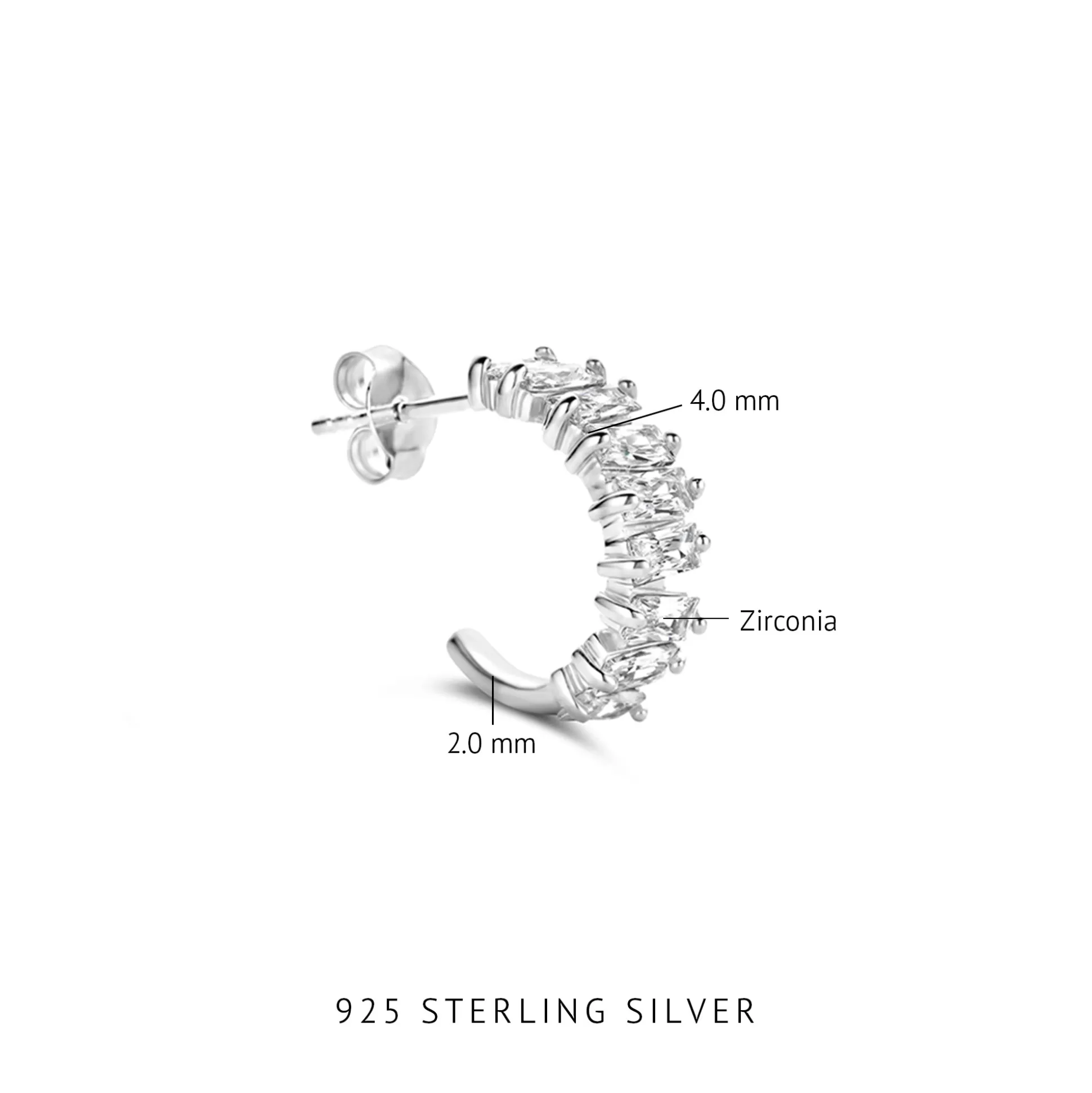Outlet Santa Maria Della Base Creoli In Argento Sterling 925 Con Pietre Zircone Orecchini