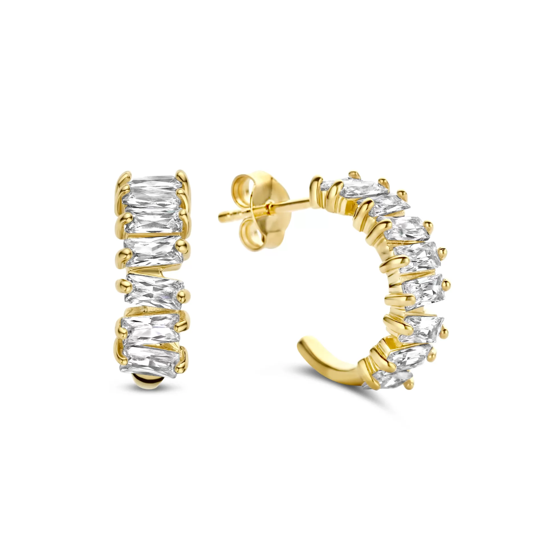 Cheap Santa Maria Della Base Creoli In Argento Sterling 925 Placcato Oro Con Pietre Zircone Orecchini