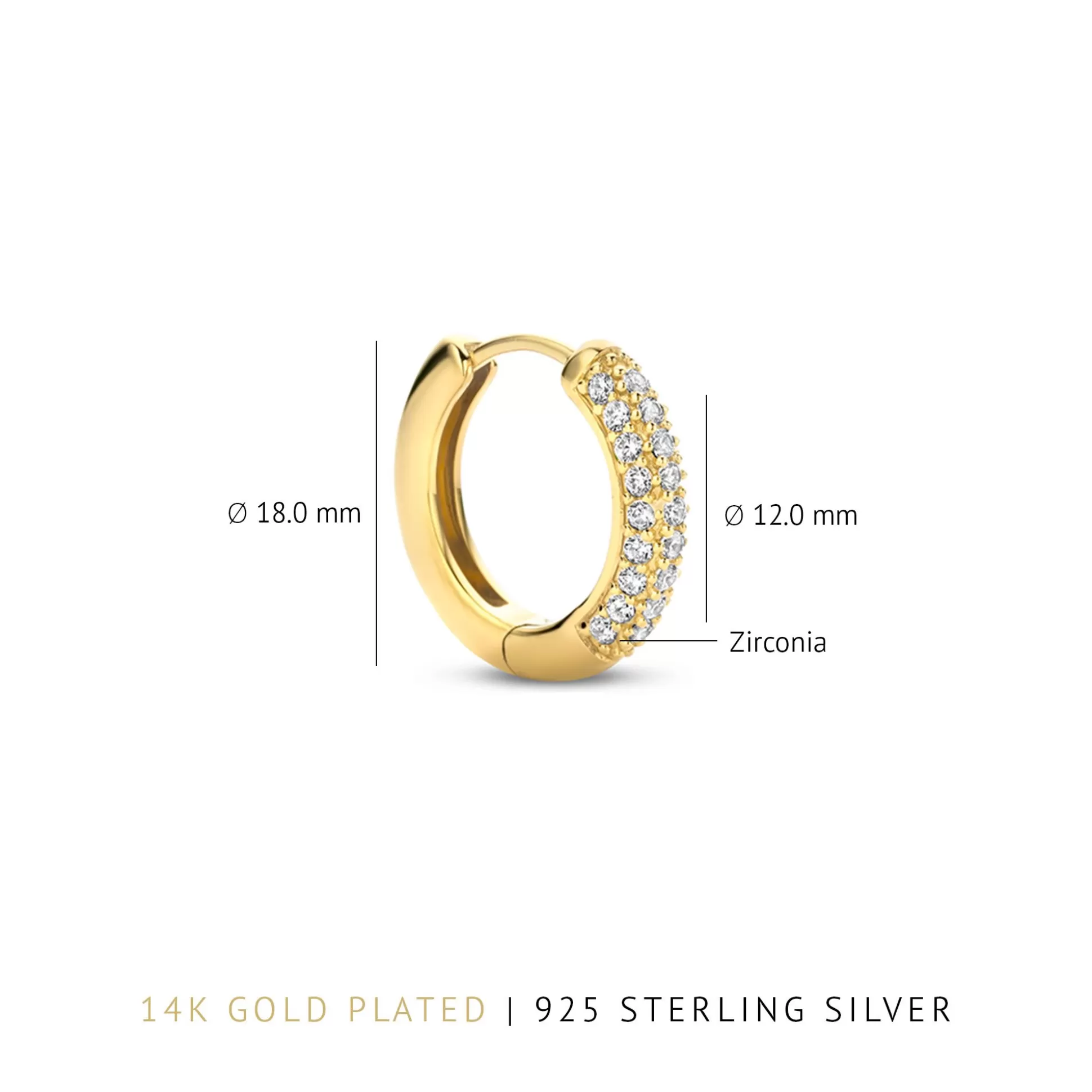 Sale Santa Maria Della Base Creoli In Argento Sterling 925 Placcato Oro Con Pietre Zircone Orecchini