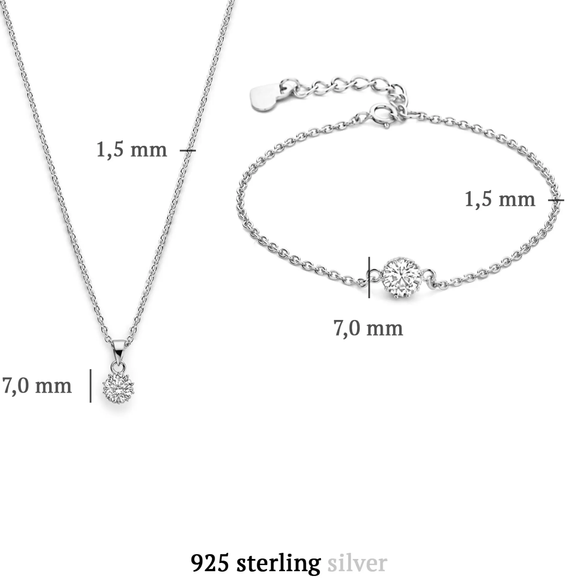 Best Sorprendimi Idee Regalo Collana E Bracciale In Argento Sterling 925 Con Pietra Zircone Collane
