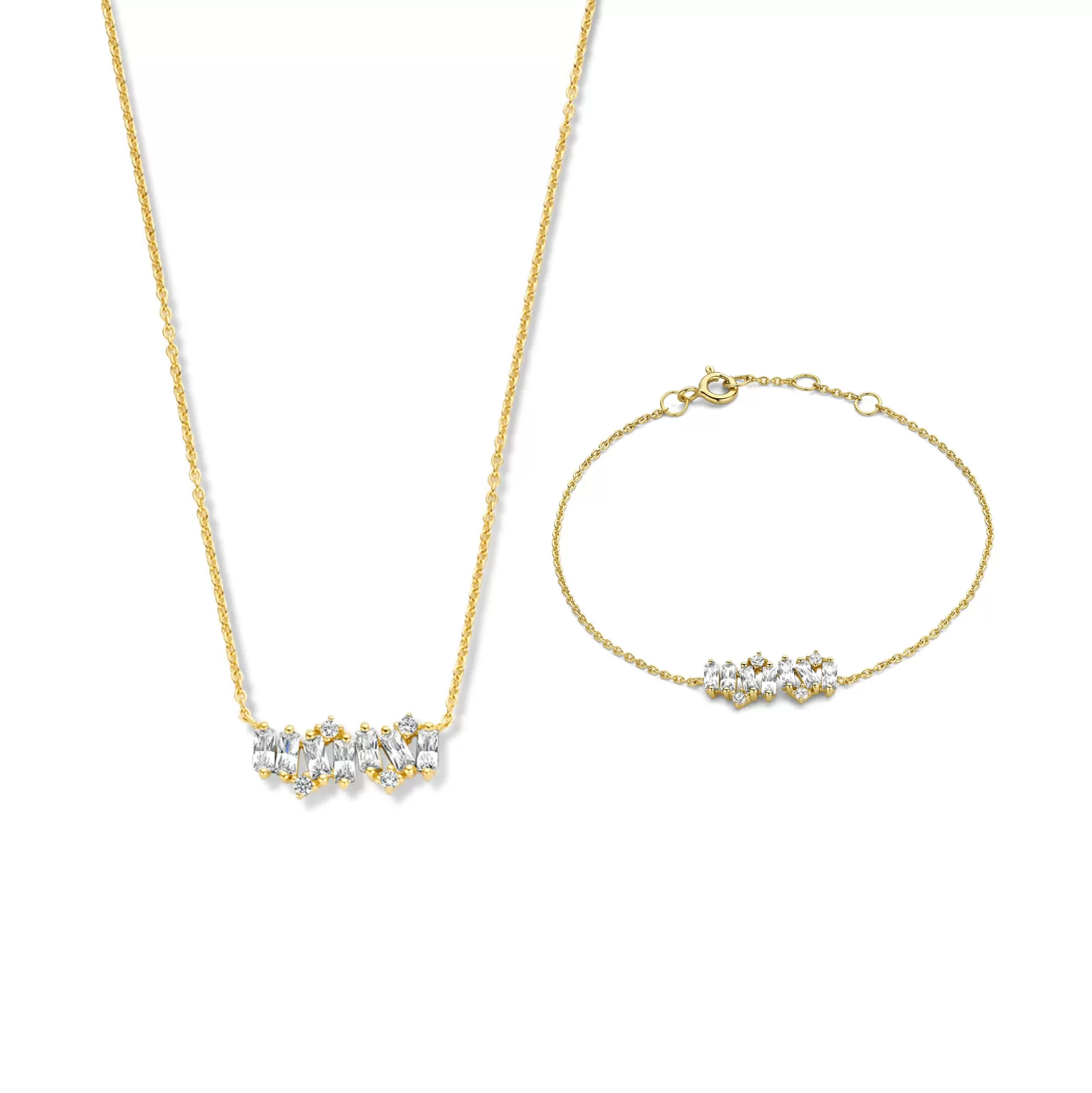 Cheap Sorprendimi Idee Regalo Collana E Bracciale In Argento Sterling 925 Placcato Oro Con Pietre Zircone Collane