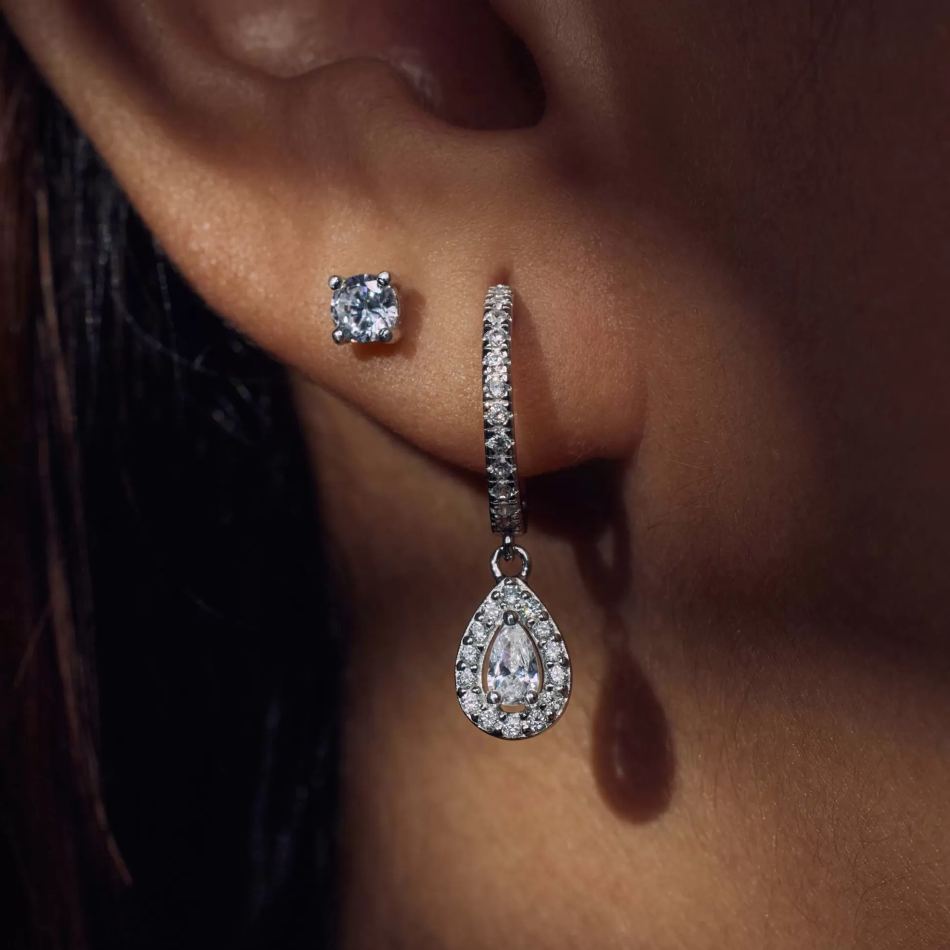 Shop Sorprendimi Set Orecchini In Argento Sterling 925 Con Pietre Zircone Orecchini A Bottone