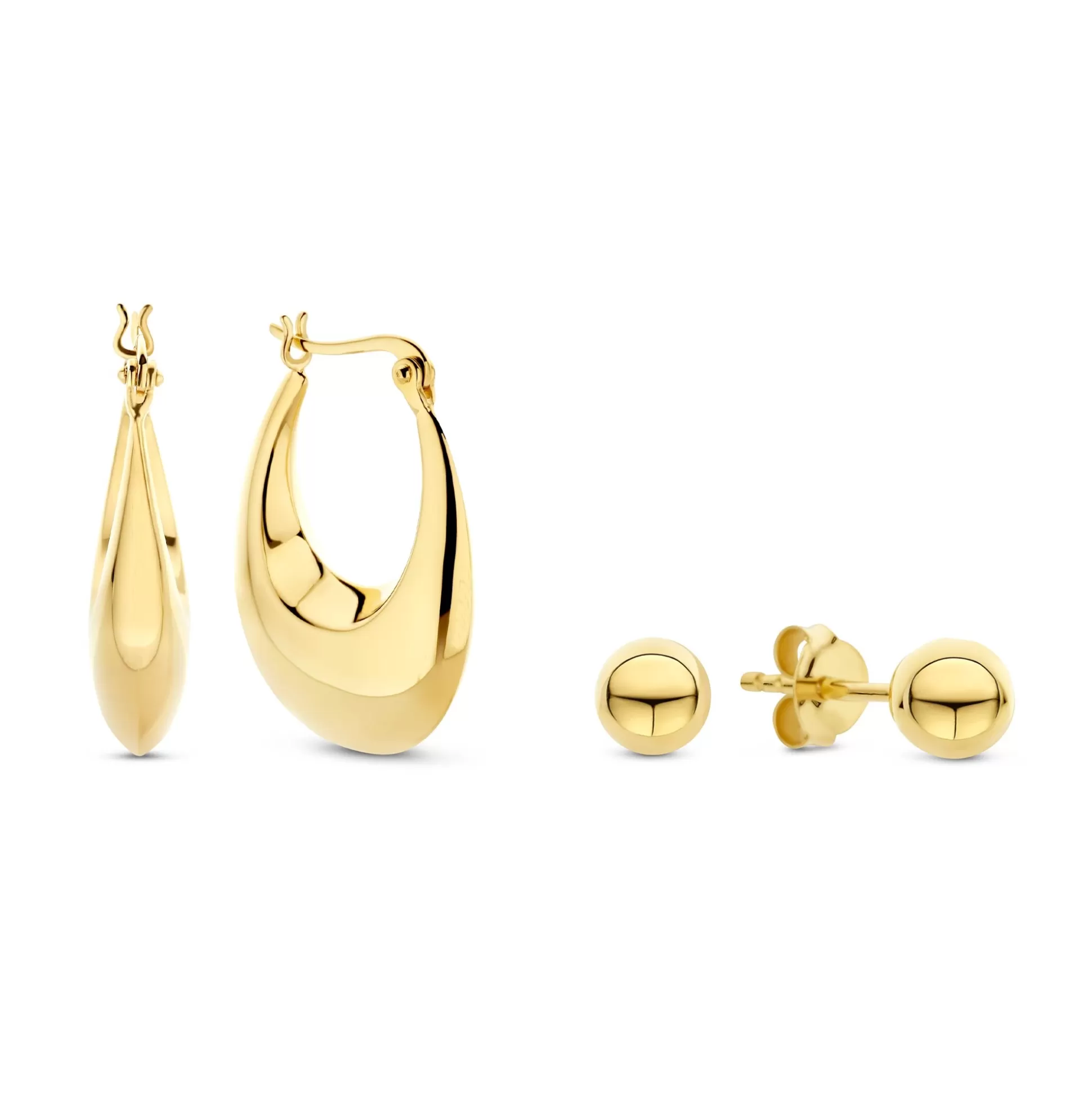 Outlet Sorprendimi Set Orecchini In Argento Sterling 925 Placcati Oro Orecchini A Bottone