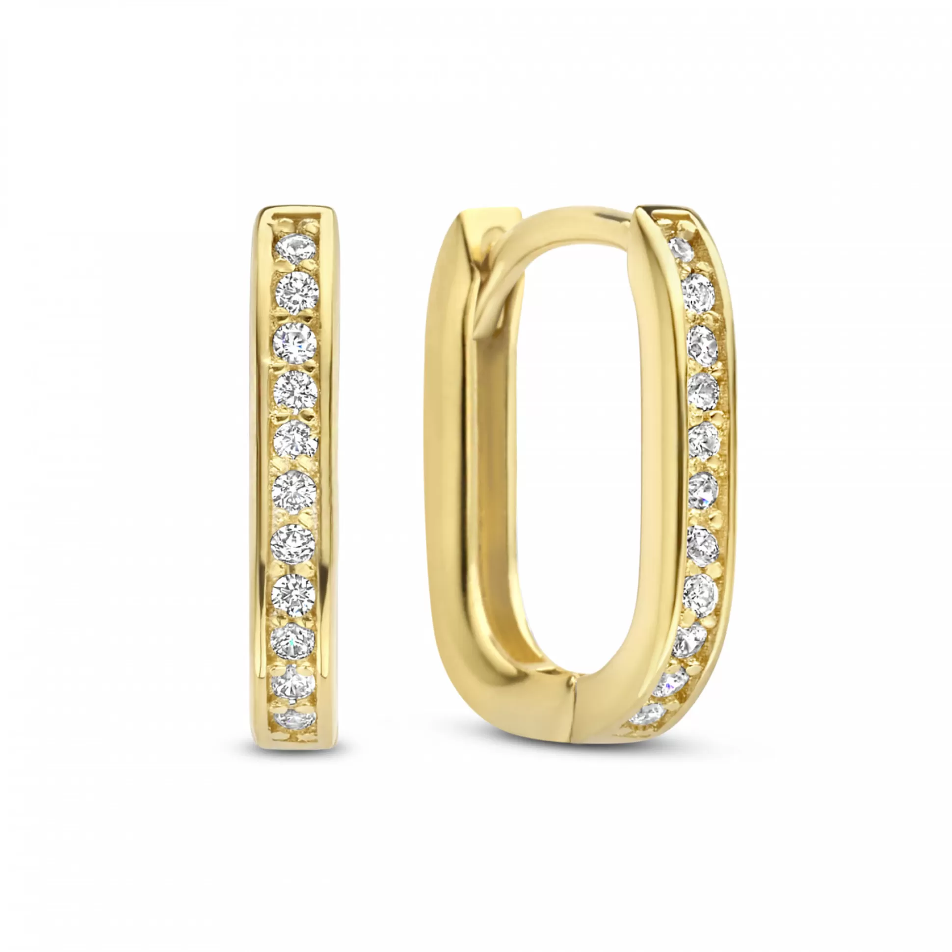 Hot Sorprendimi Set Orecchini In Argento Sterling 925 Placcati Oro Con Pietre Zircone Orecchini