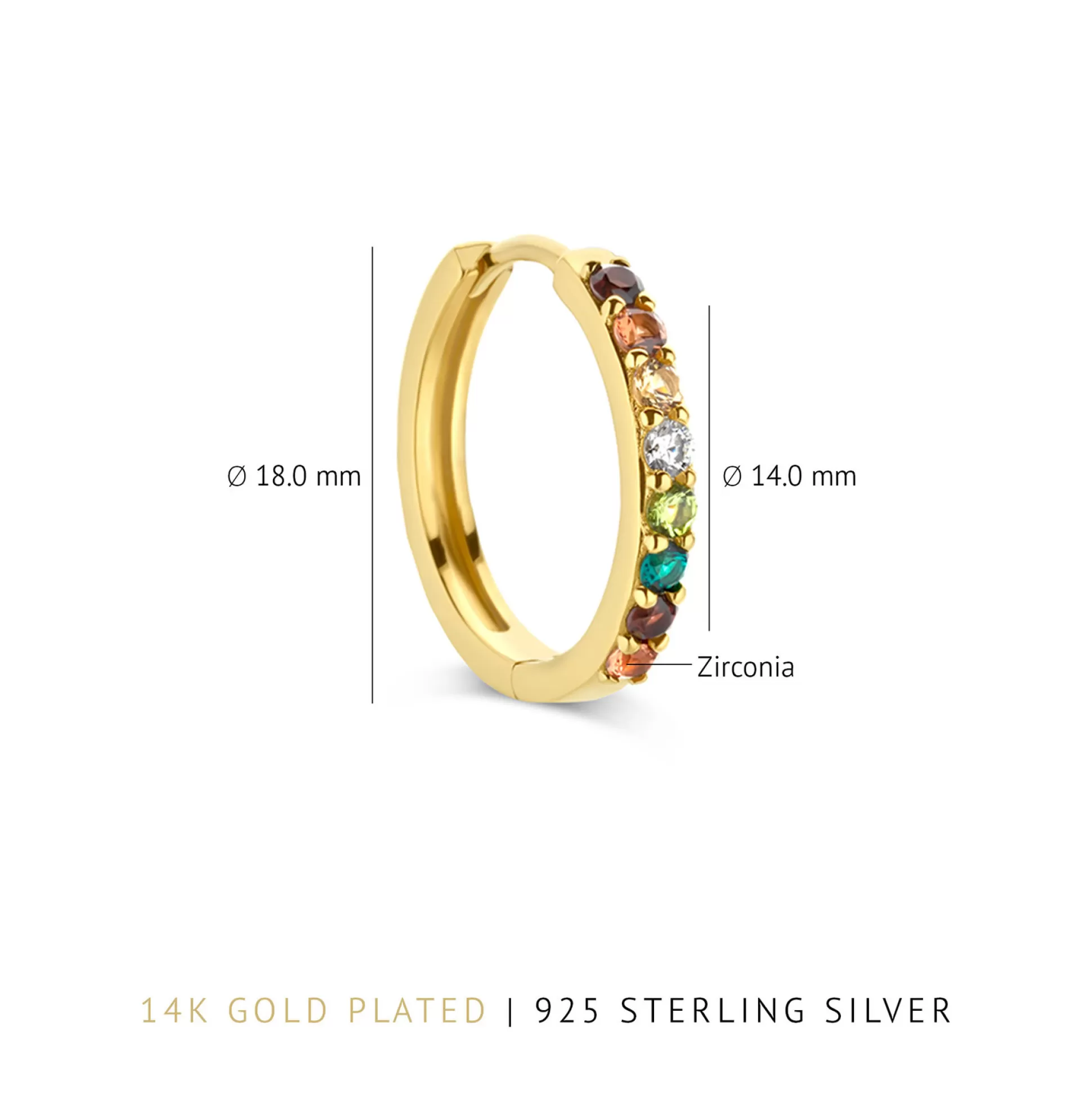 Hot Sorprendimi Set Orecchini In Argento Sterling 925 Placcato Oro Con Pietre Zircone Colorate Orecchini A Bottone