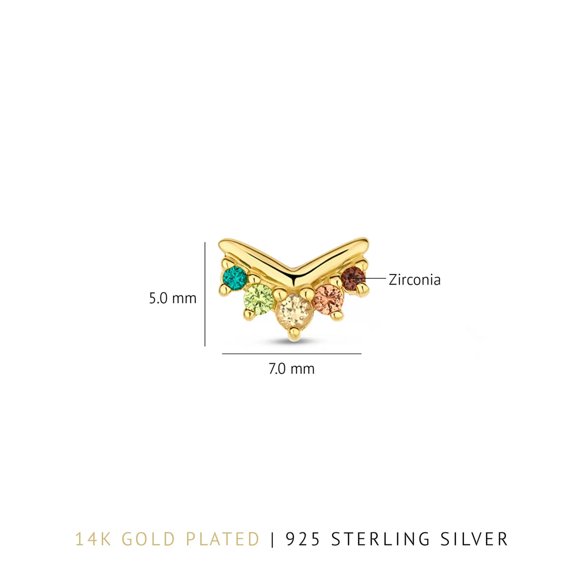 Hot Sorprendimi Set Orecchini In Argento Sterling 925 Placcato Oro Con Pietre Zircone Colorate Orecchini A Bottone